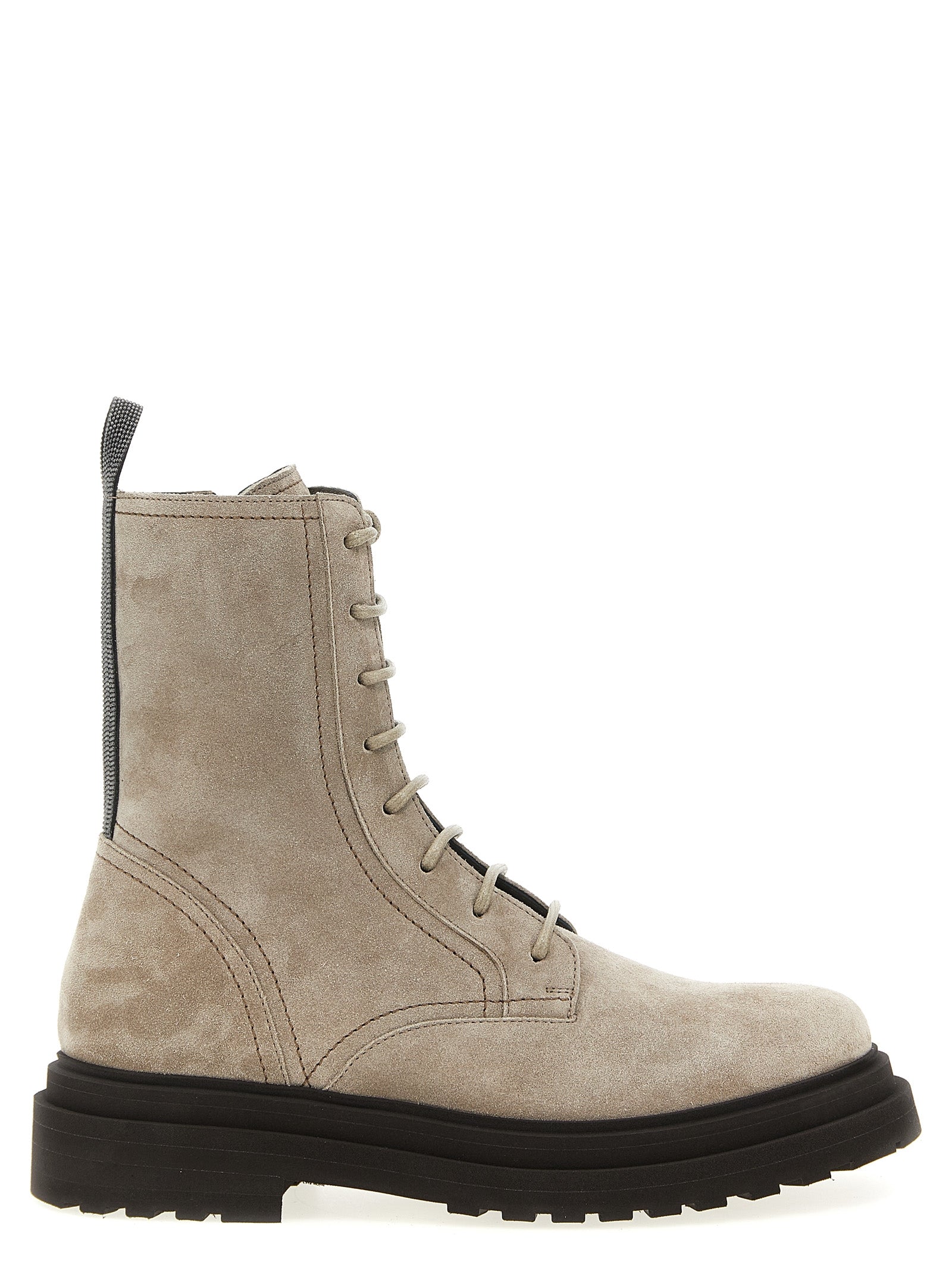 Brunello Cucinelli Suede Combat Boots Monile