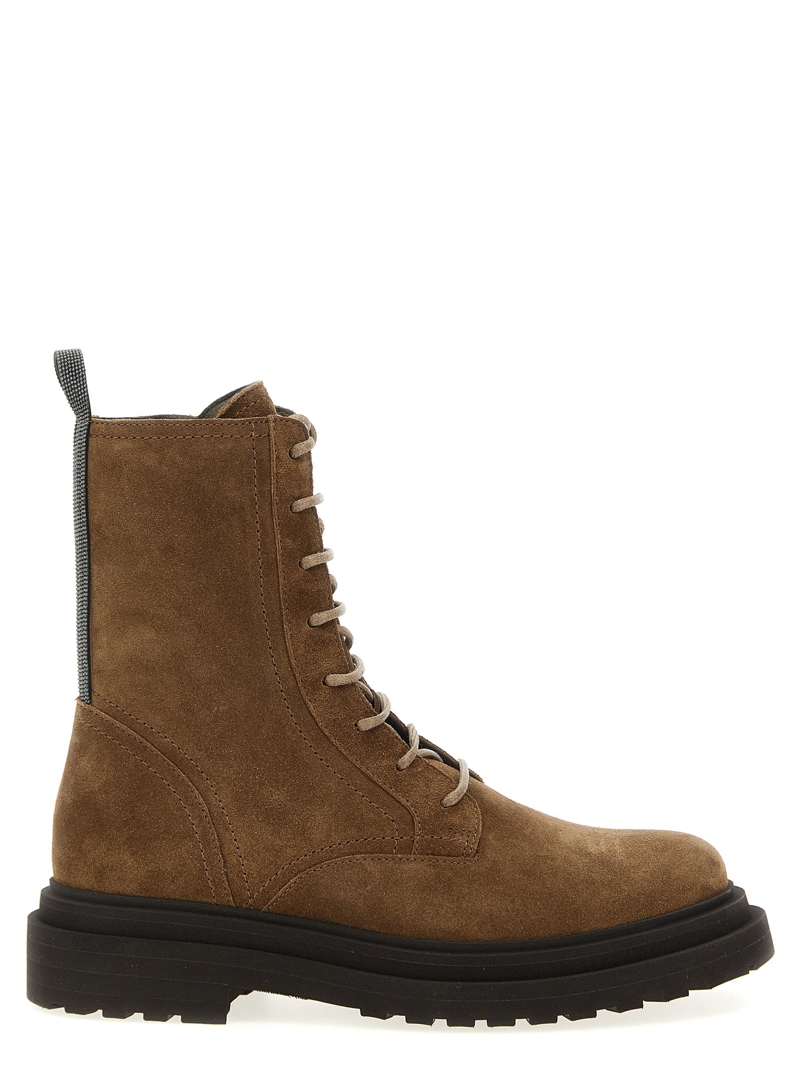 Brunello Cucinelli Suede Combat Boots Monile