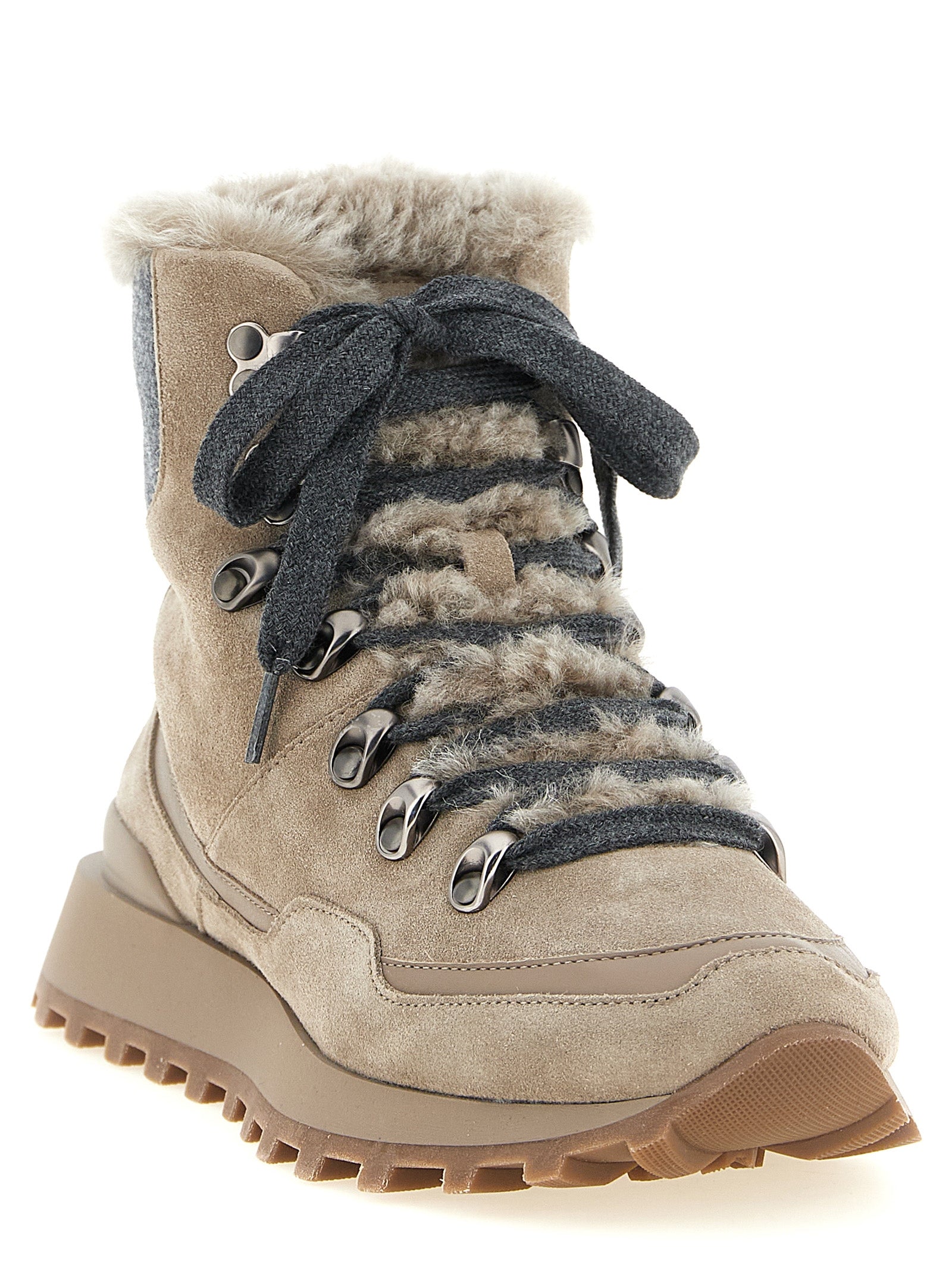 Brunello Cucinelli Lace-Up Ankle Boots With Hooks