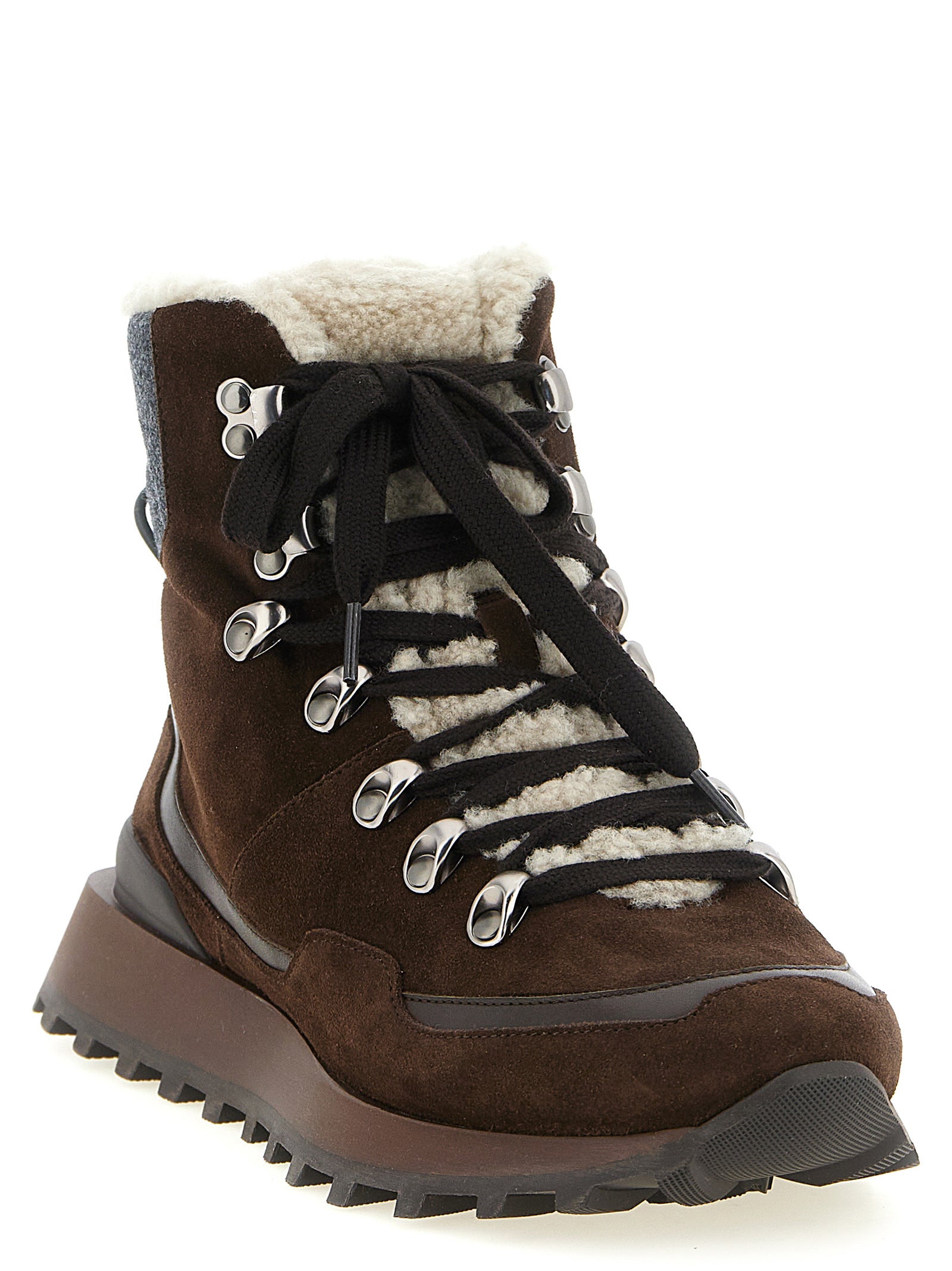 Brunello Cucinelli Lace-Up Ankle Boots With Hooks