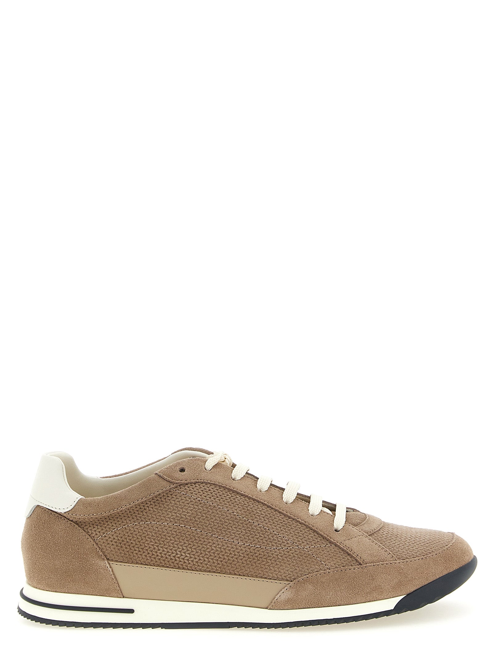 Brunello Cucinelli Knit-Effect Suede Sneakers
