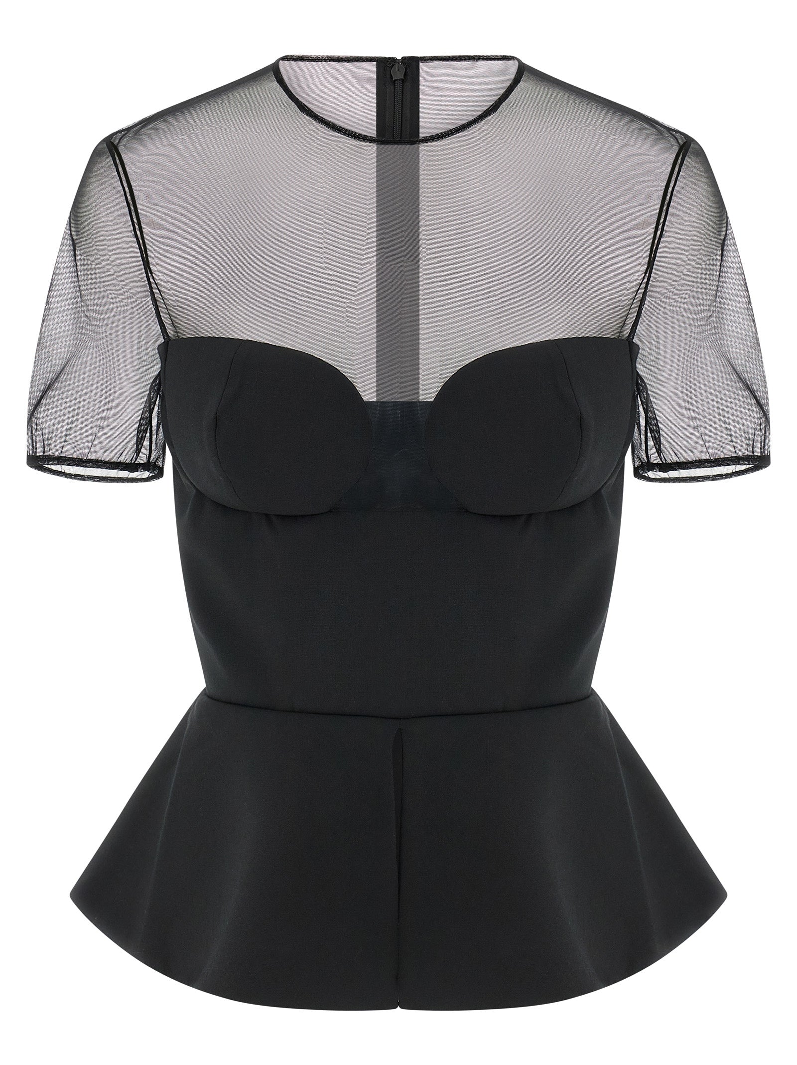 Nensi Dojaka 'Tailored Bustier With Sheer Neckline' Top