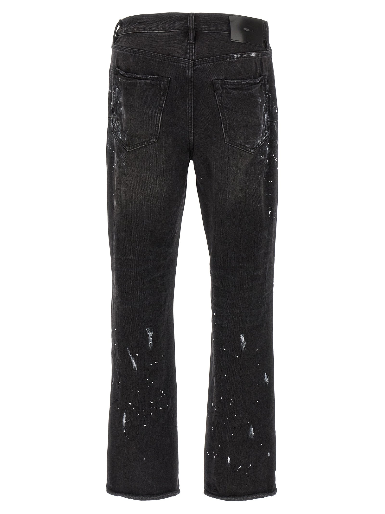 Purple 'P011 Knee Slit Paint' Jeans