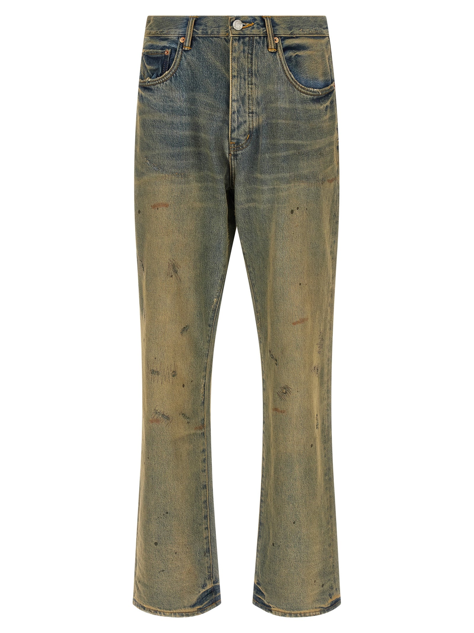 Purple 'P011 Dirty Oil Repair' Jeans