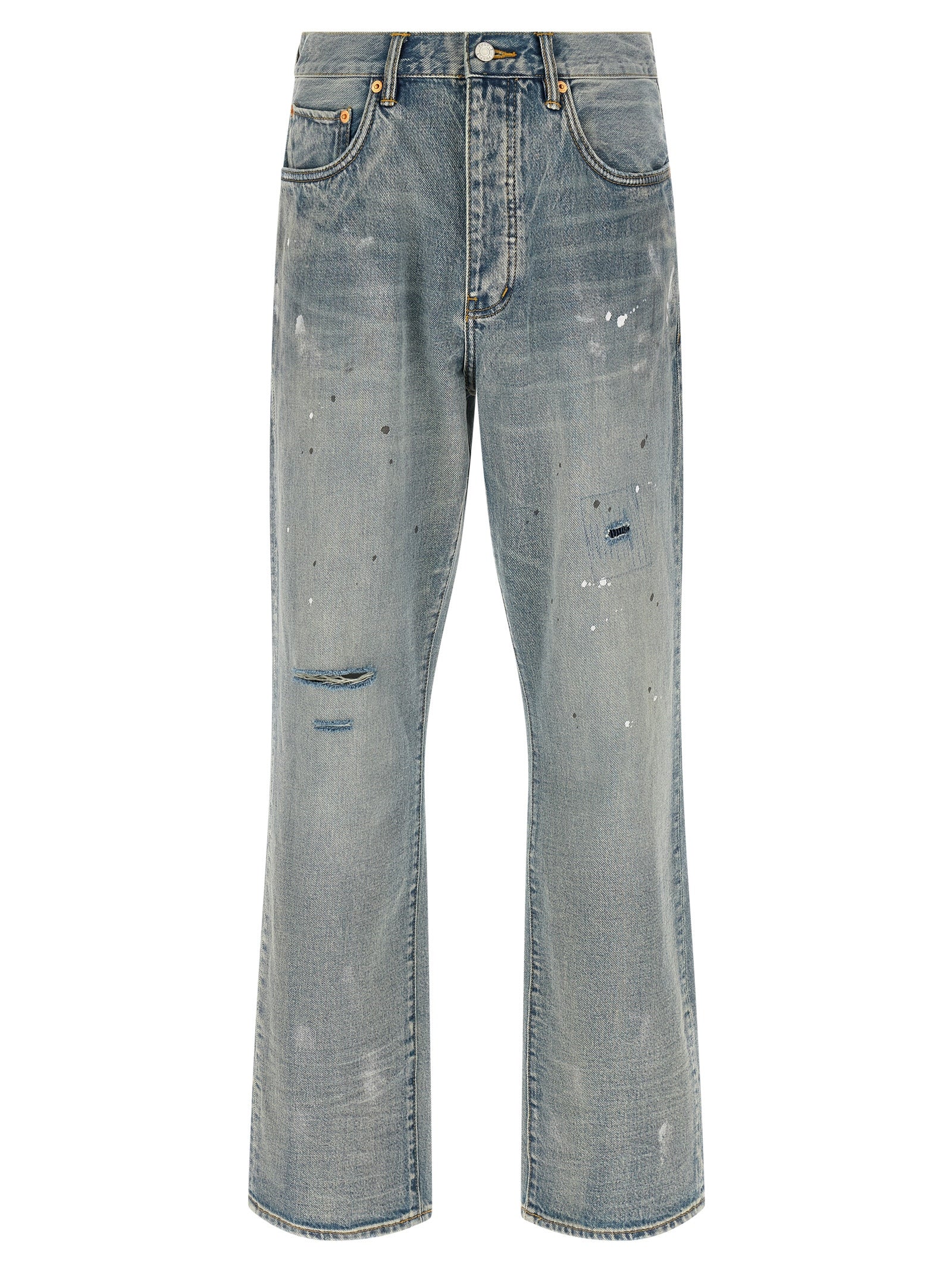 Purple 'P011 Vintage Slash Paint' Jeans