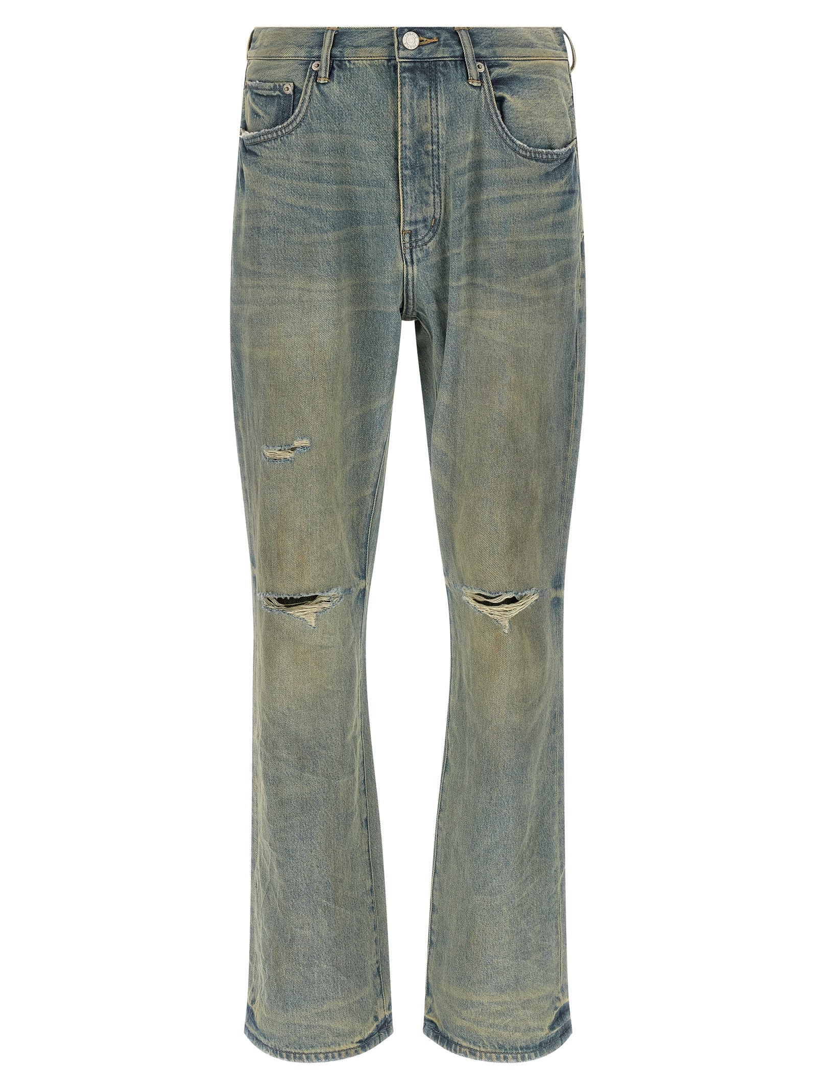 Purple 'P026 Dirty Fade Rip Boot' Jeans