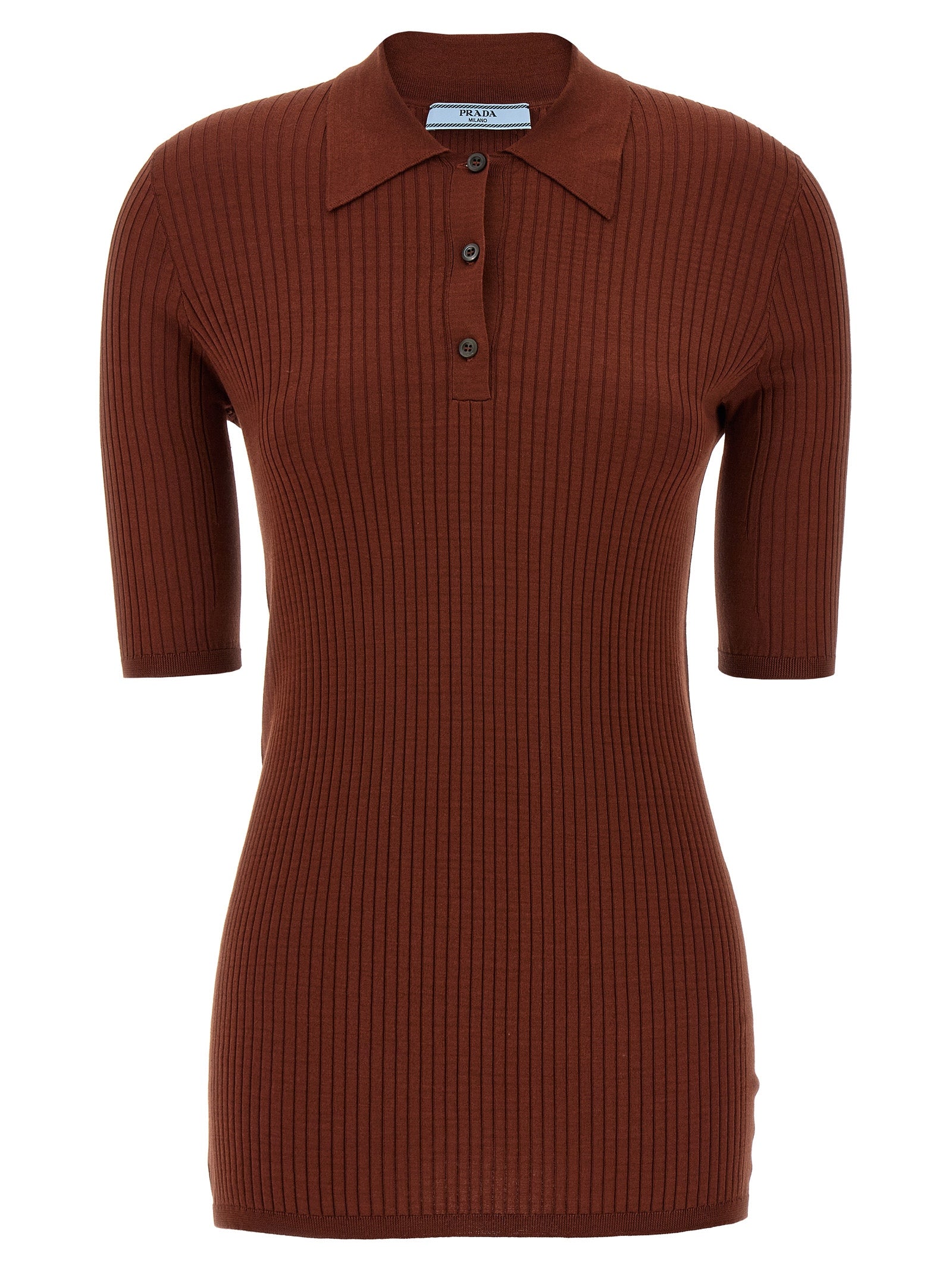 Prada Ribbed Polo Shirt