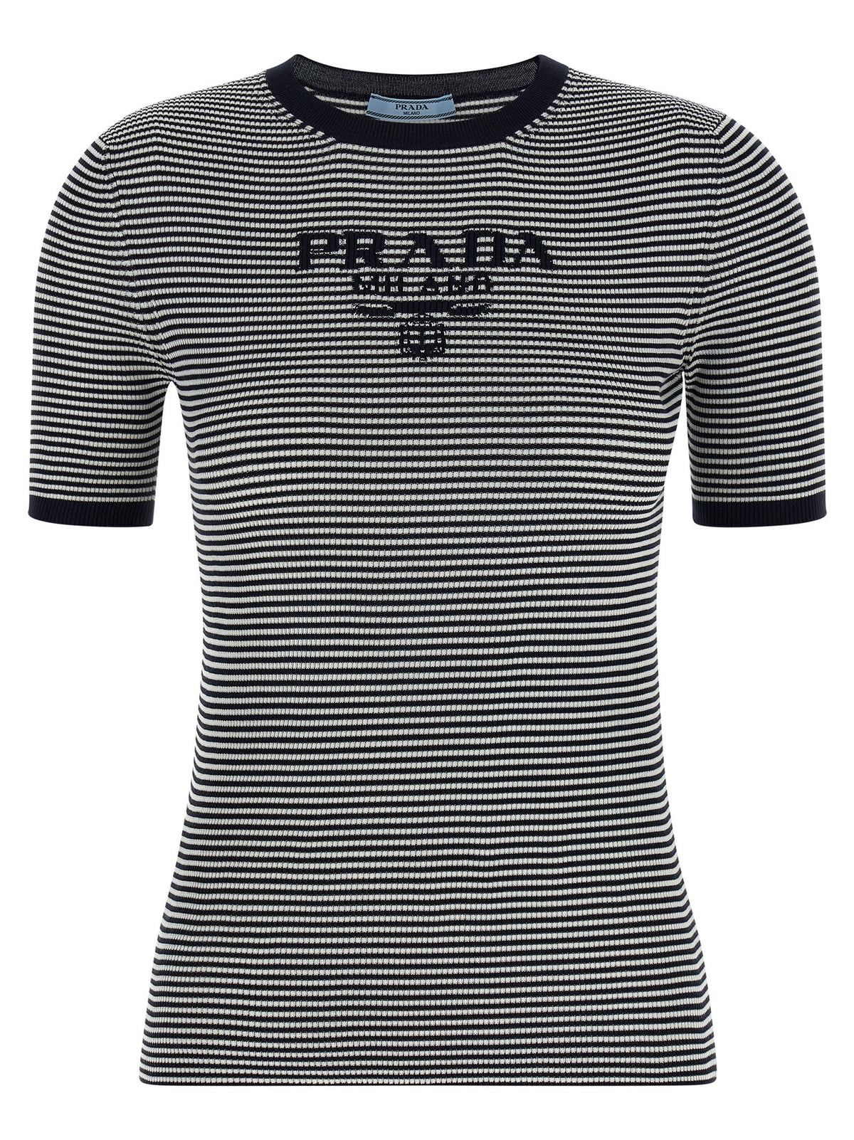 Prada Striped Silk T-Shirt