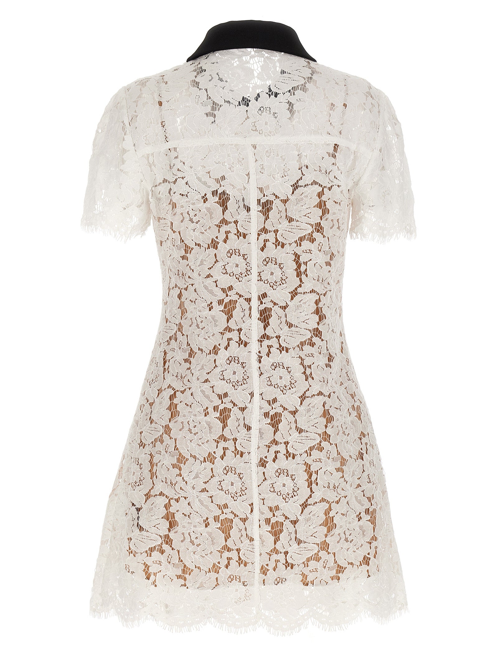 Self Portrait 'White Lace Contrast Collar Mini' Dress