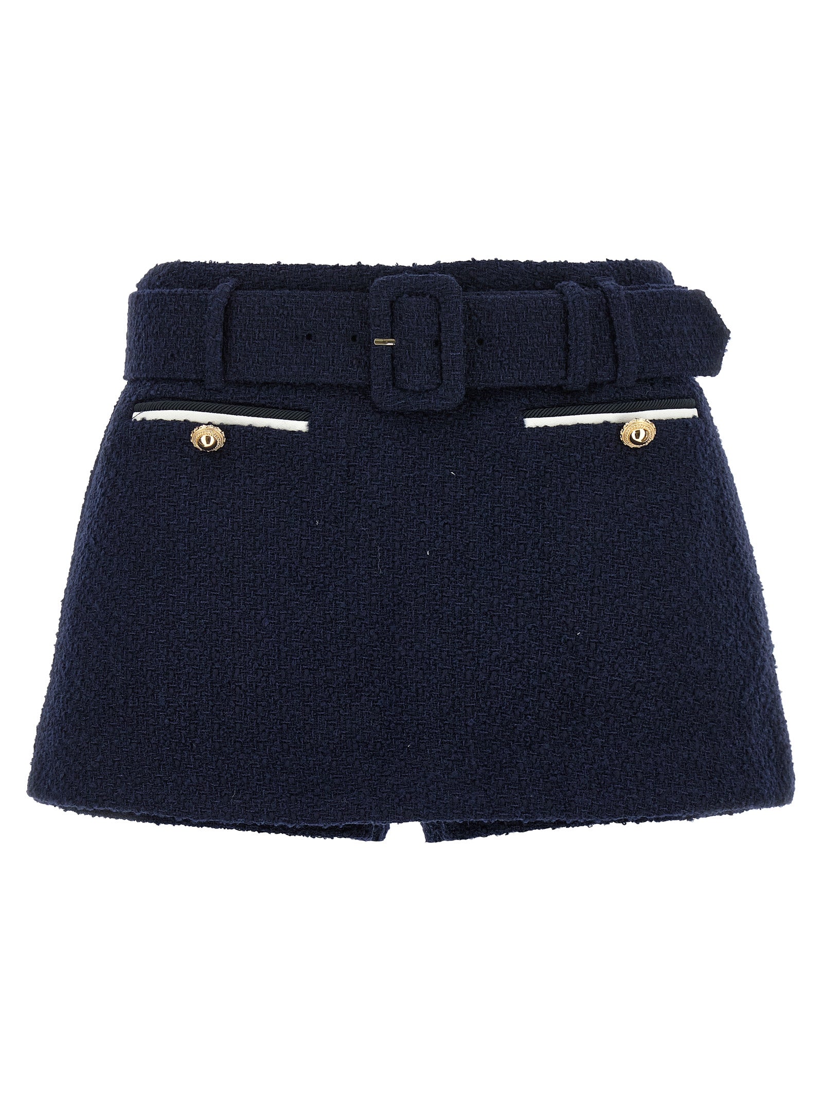 Self Portrait Bouclé Wool Skort