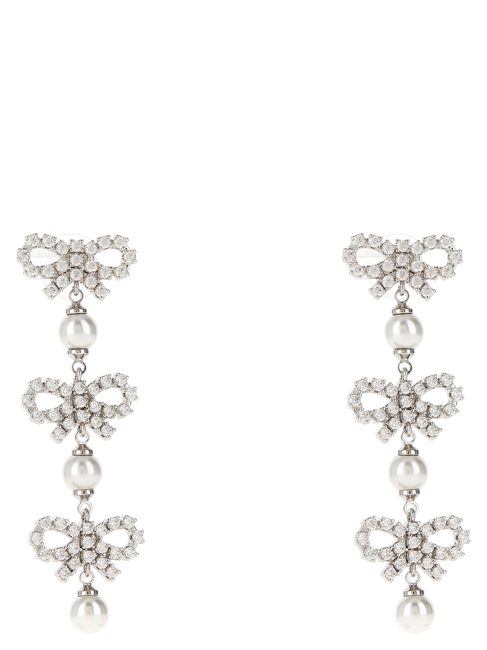 Self Portrait 'Micro Bow Pearl Tiered' Earrings