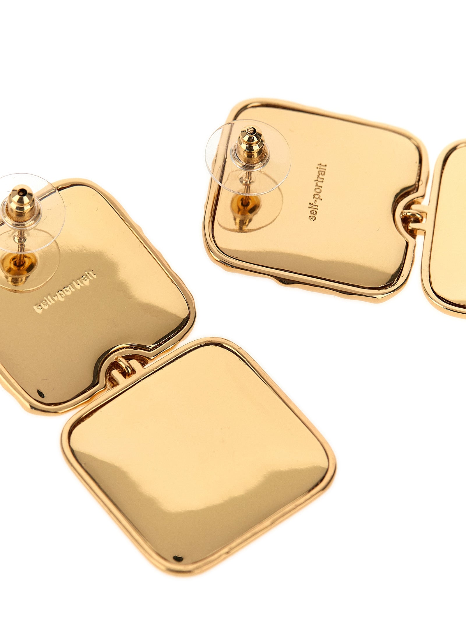 Self Portrait 'Mottled Gold Black Tiered' Earrings