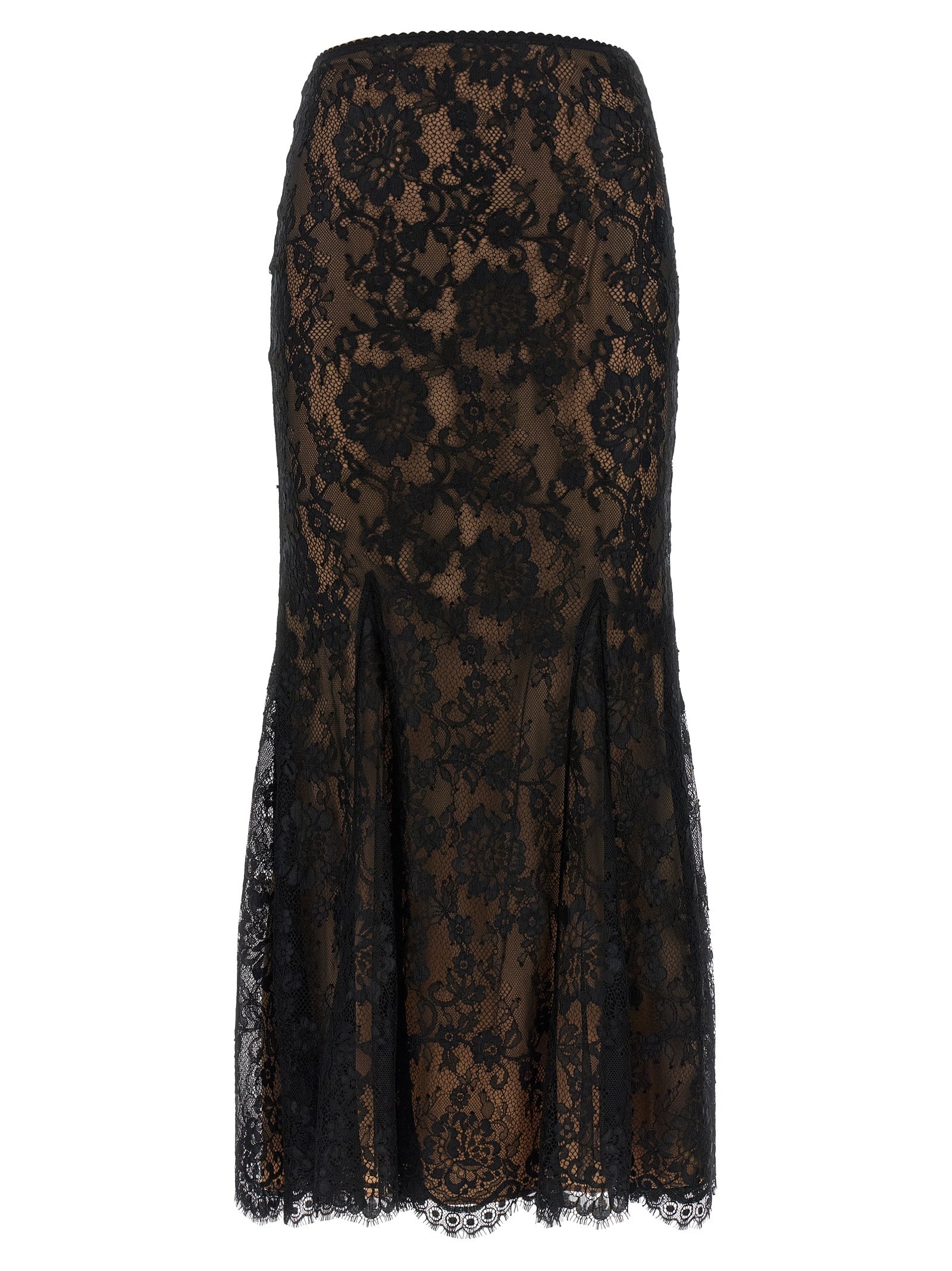 Self Portrait 'Black Lace Midi' Skirt