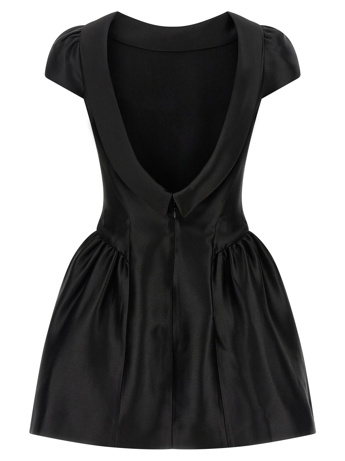 Self Portrait 'Black Taffetà Collared Mini' Dress