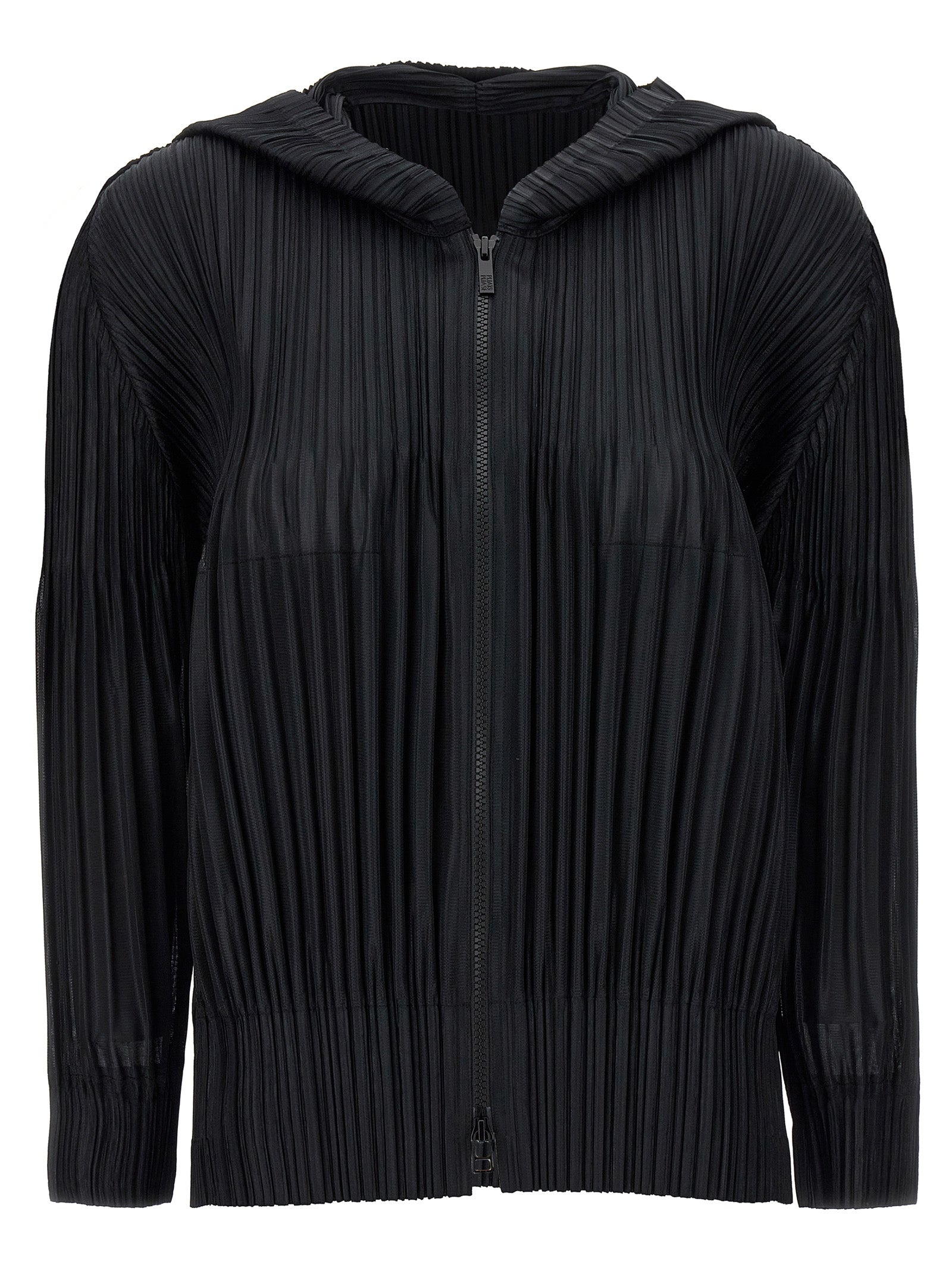Pleats Please Issey Miyake 'Fluffy Basics' Hooded Blouse