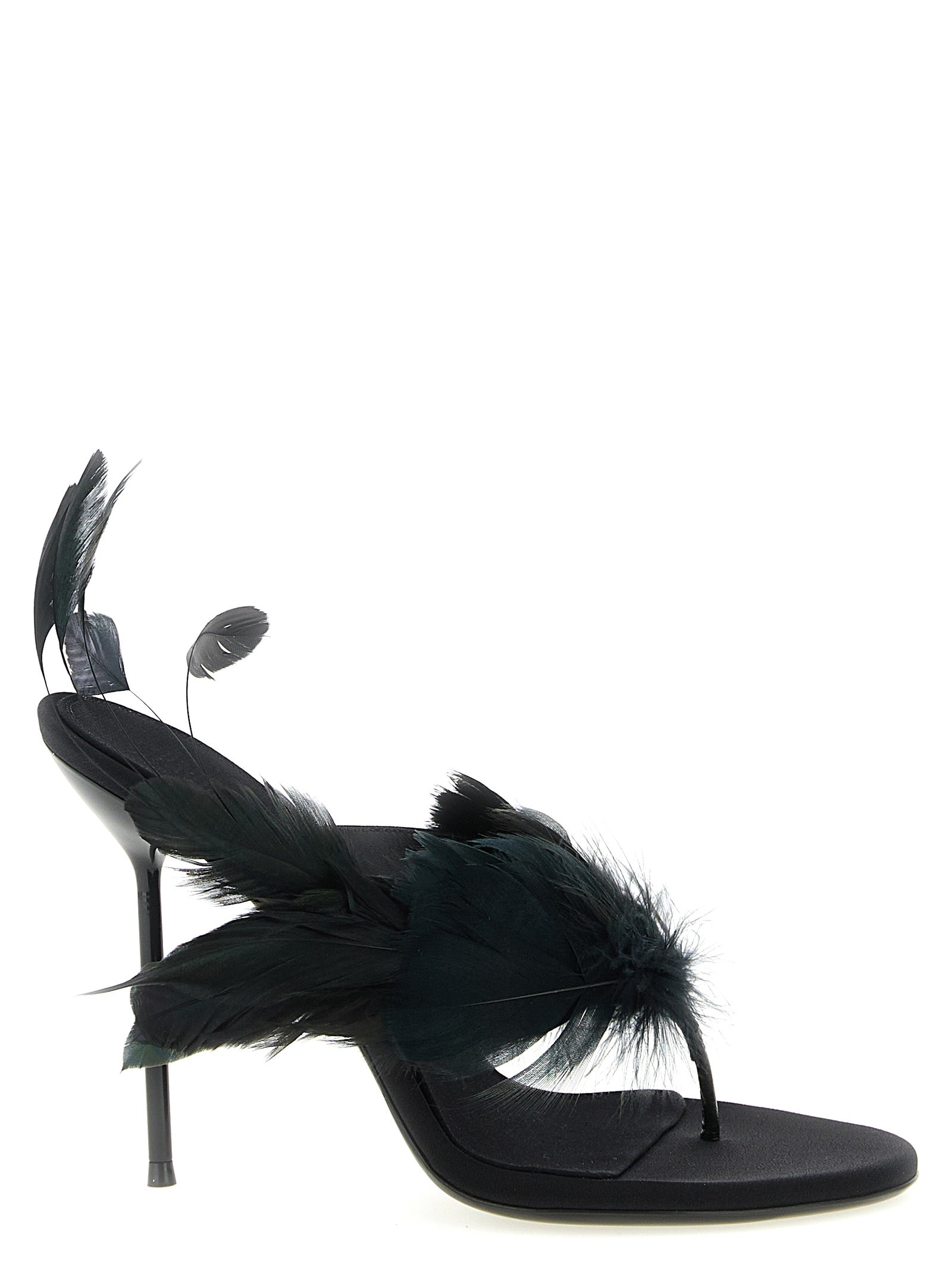 Paris Texas 'Lidia Feather Thong' Mules