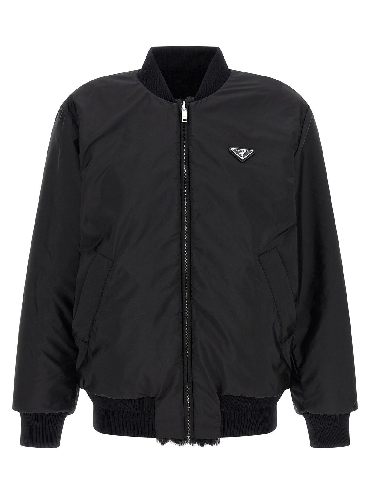 Prada Eco-Fur And Re-Nylon Reversible Bomber Jacket