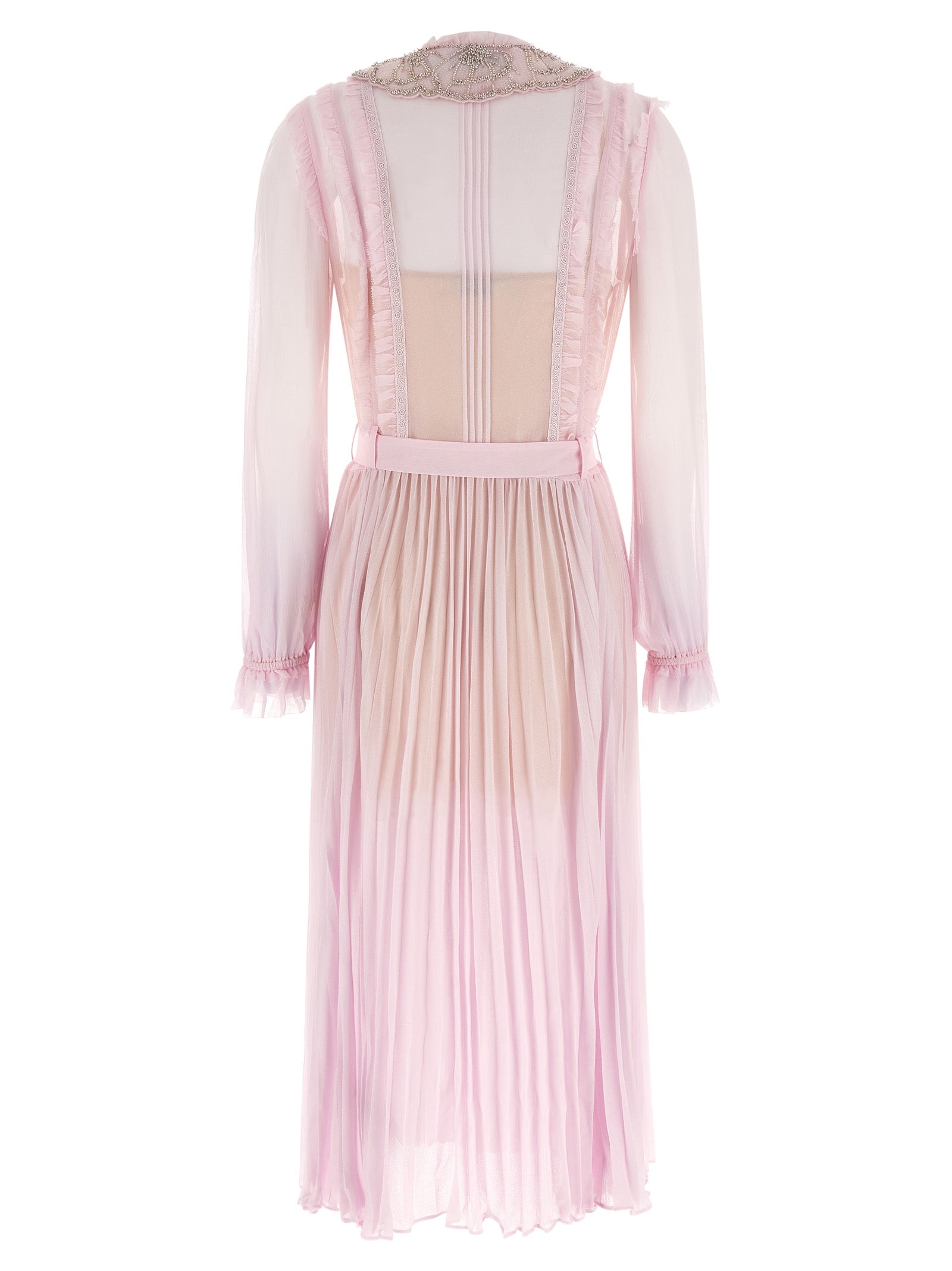 Self Portrait 'Pink Pleated Georgette Midi' Dresses