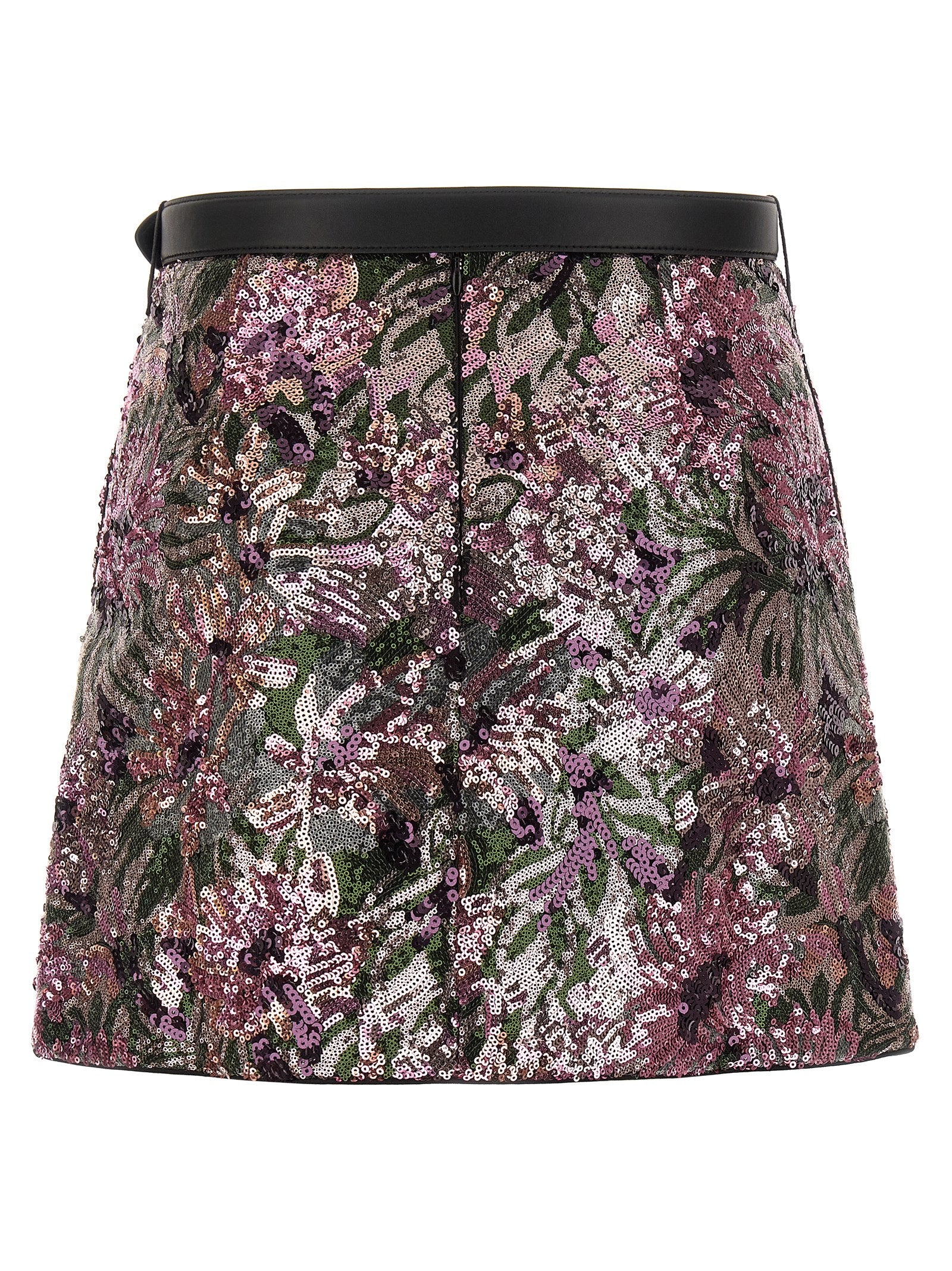 Self Portrait 'Floral Sequin Mini' Skirt