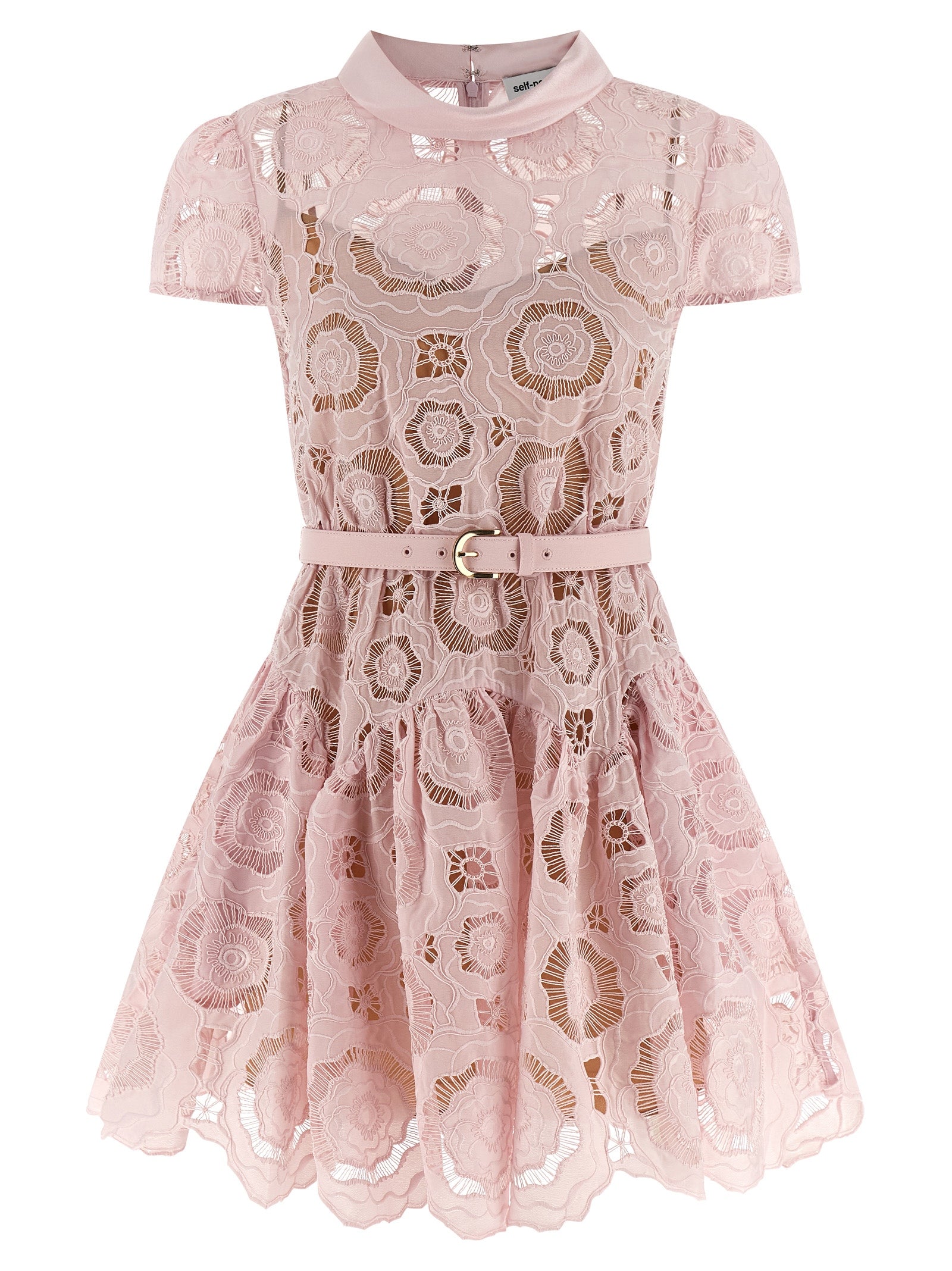 Self Portrait 'Pink Floral Lace Mini' Dress