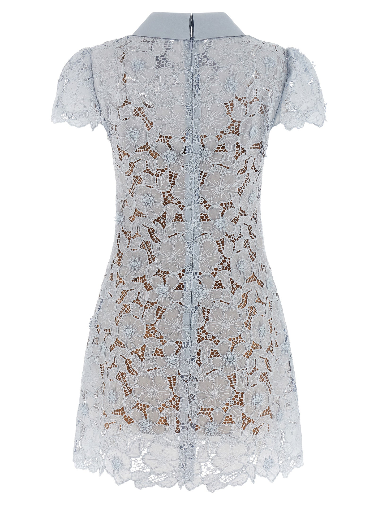 Self Portrait 'Blue Guipure Lace Mini' Dress