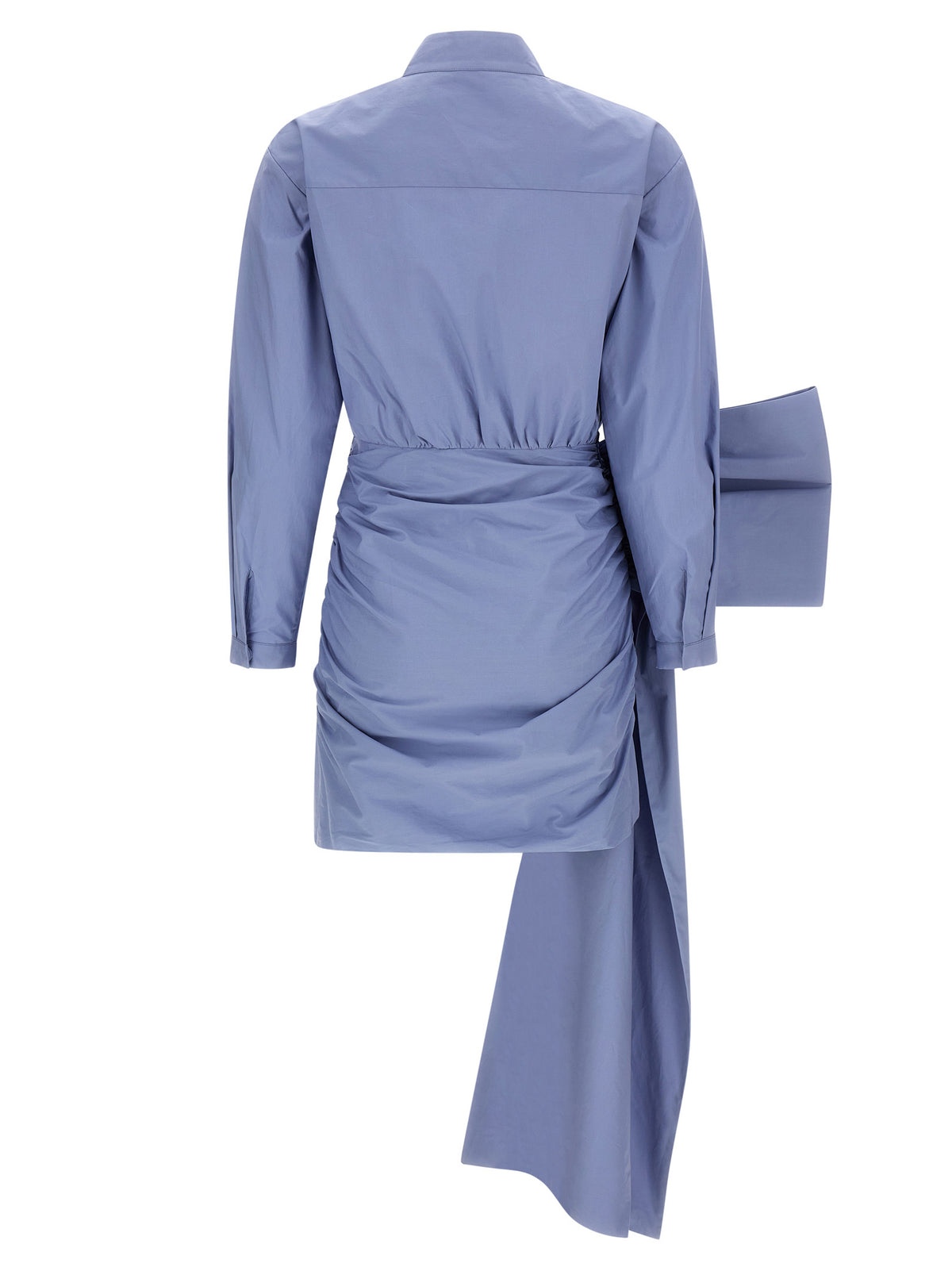 Self Portrait 'Blue Cotton Tie Side Mini' Dress