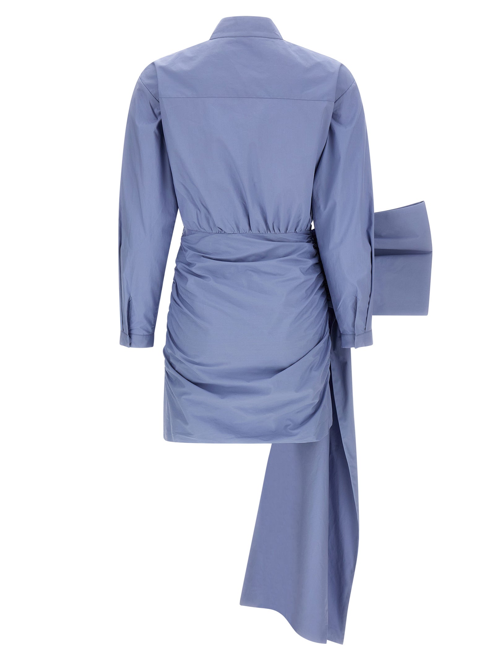 Self Portrait 'Blue Cotton Tie Side Mini' Dress