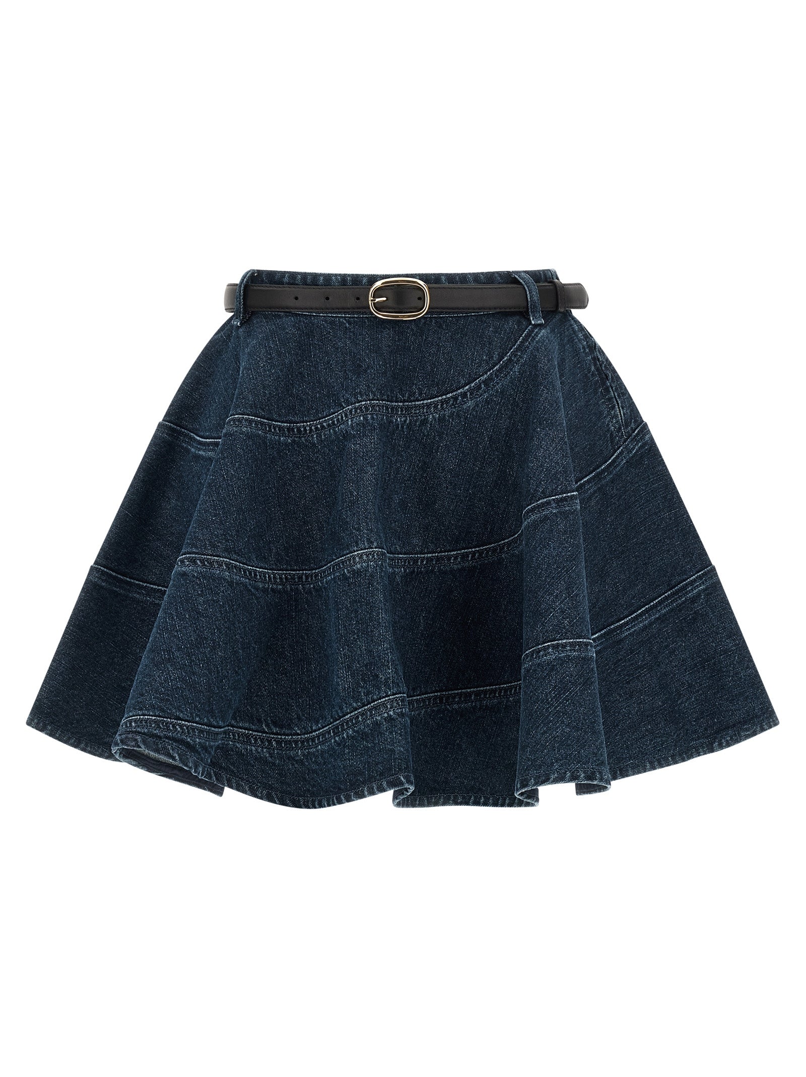 Self Portrait 'Flared Denim Mini' Skirt