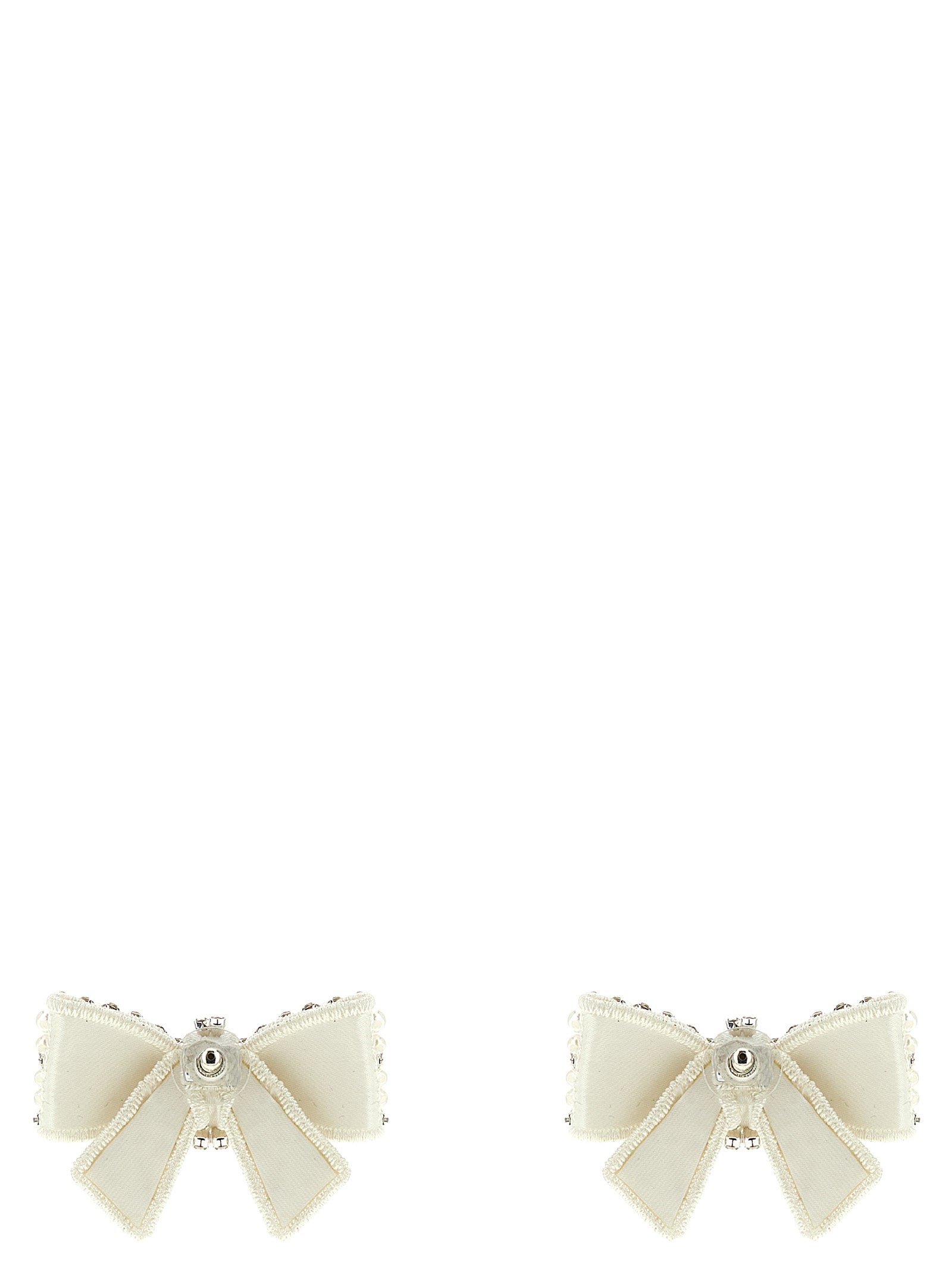 Self Portrait 'Pearl Satin Bow' Earrings
