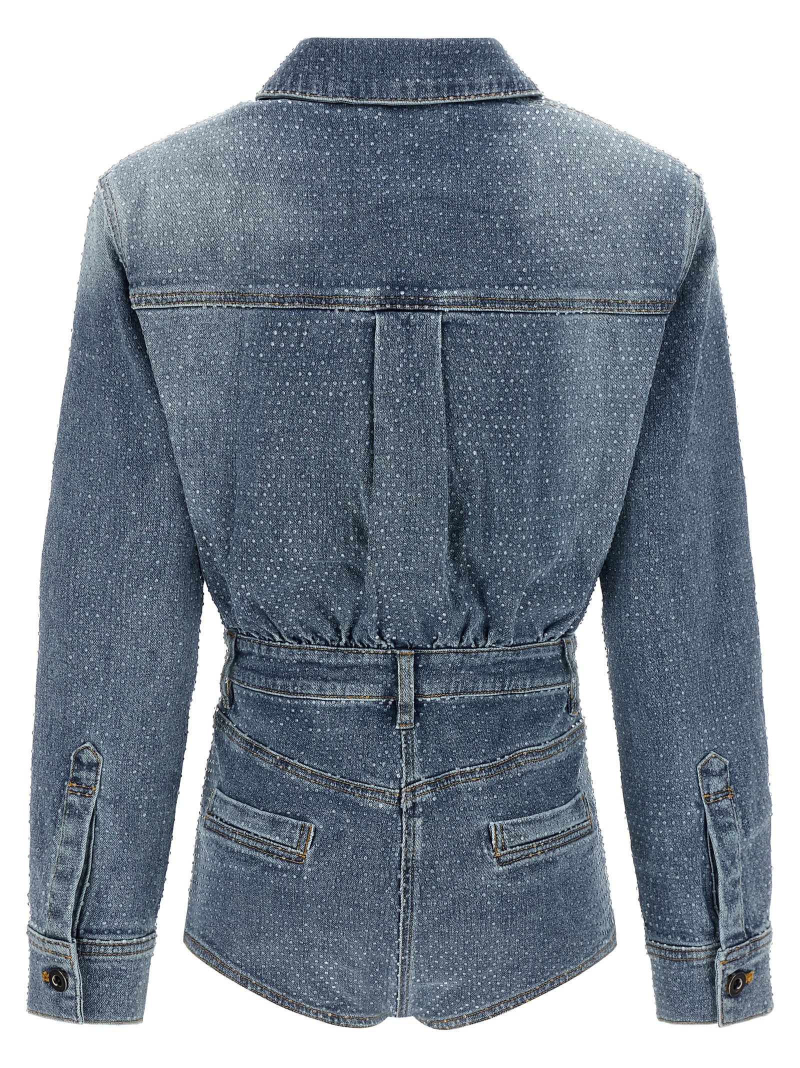 Self Portrait 'Rhinestone Denim' Jumpsuit