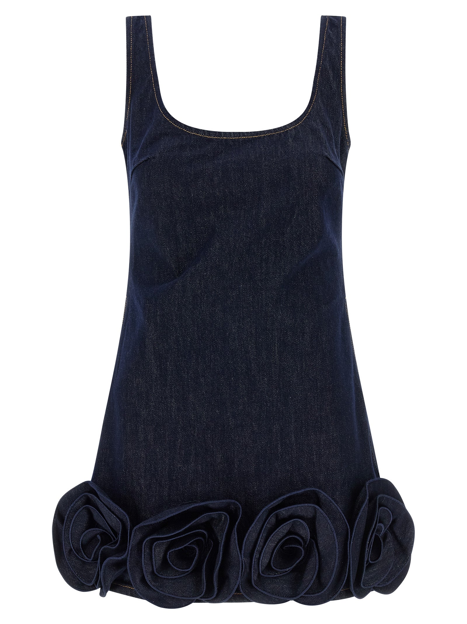 Self Portrait 'Indigo Denim 3D Flower Mini' Dress