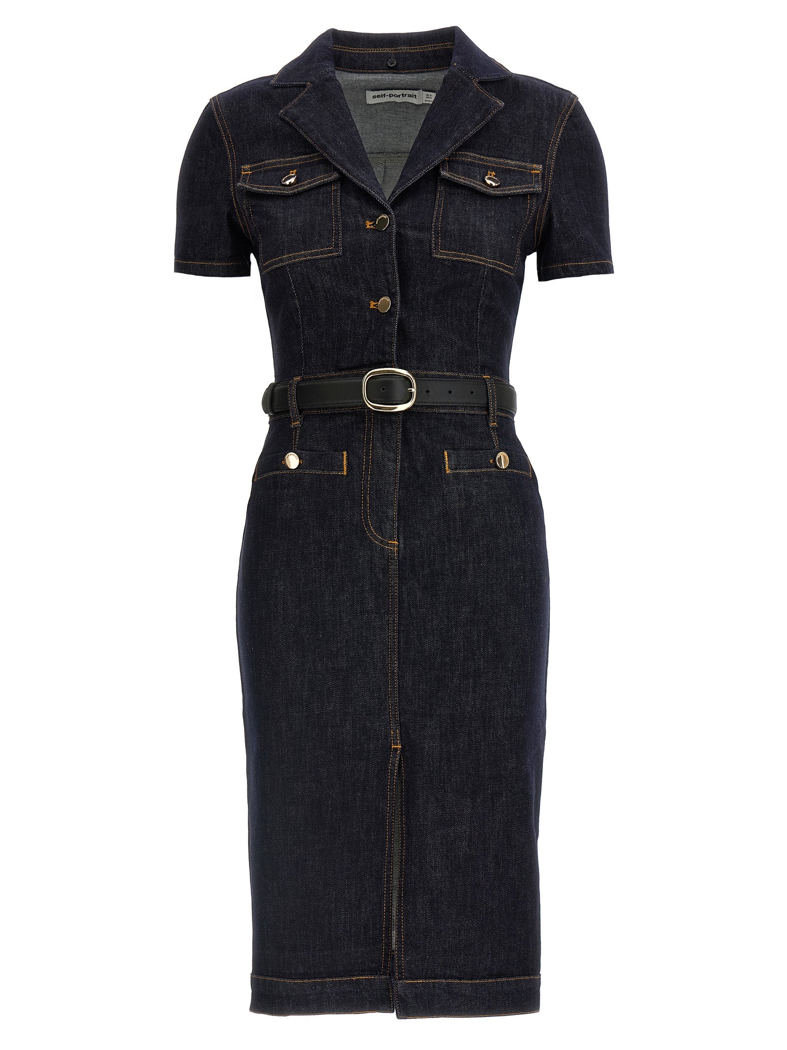 Self Portrait 'Indigo Denim Midi' Dress