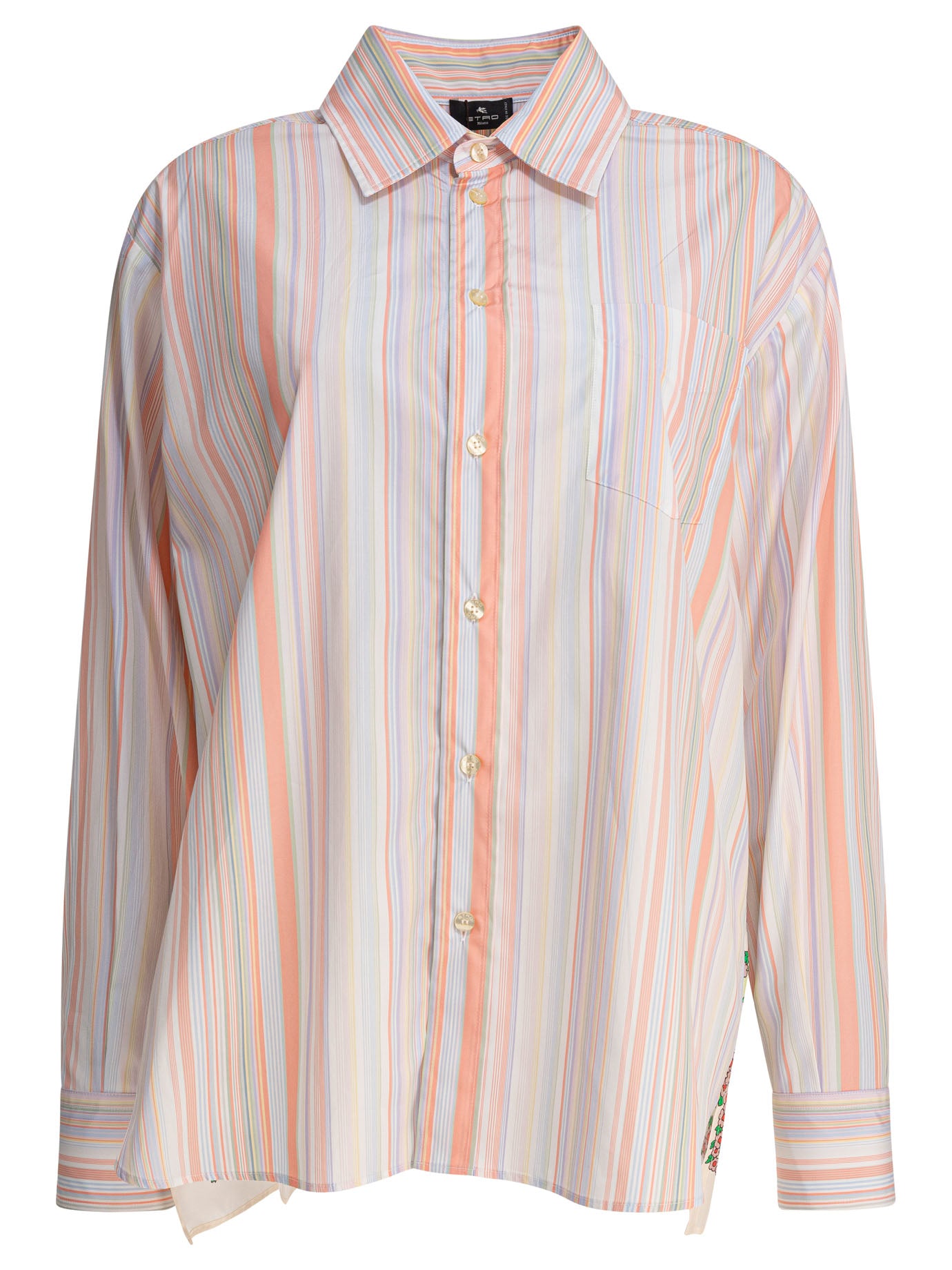 Etro Striped Shirt With Print On The Back