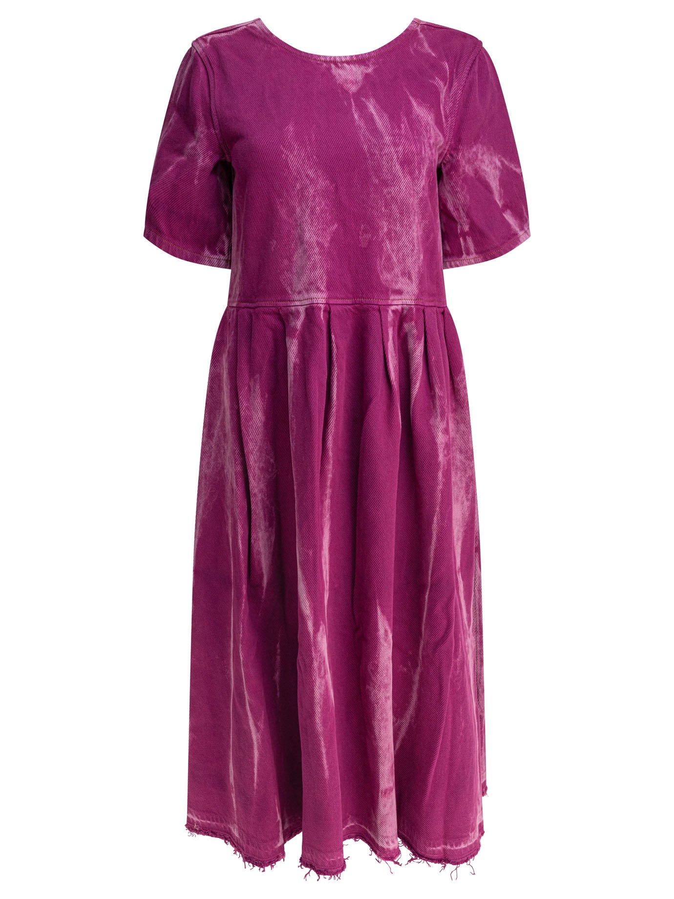 Ganni Denim Midi Dress With Open Back