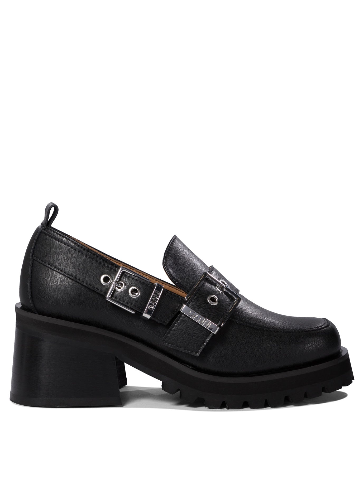 Ganni Loafers With Platform And Buckle