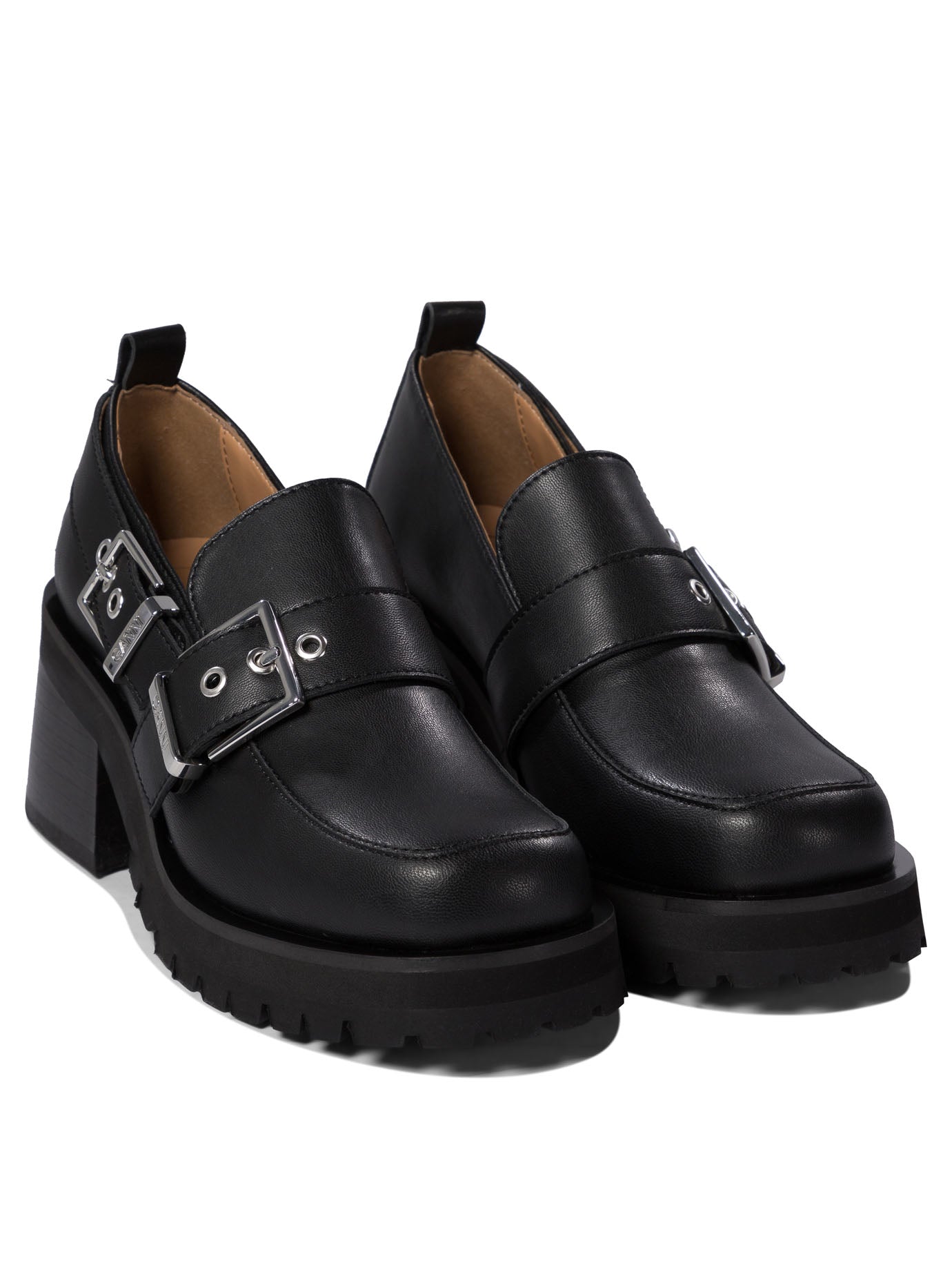 Ganni Loafers With Platform And Buckle