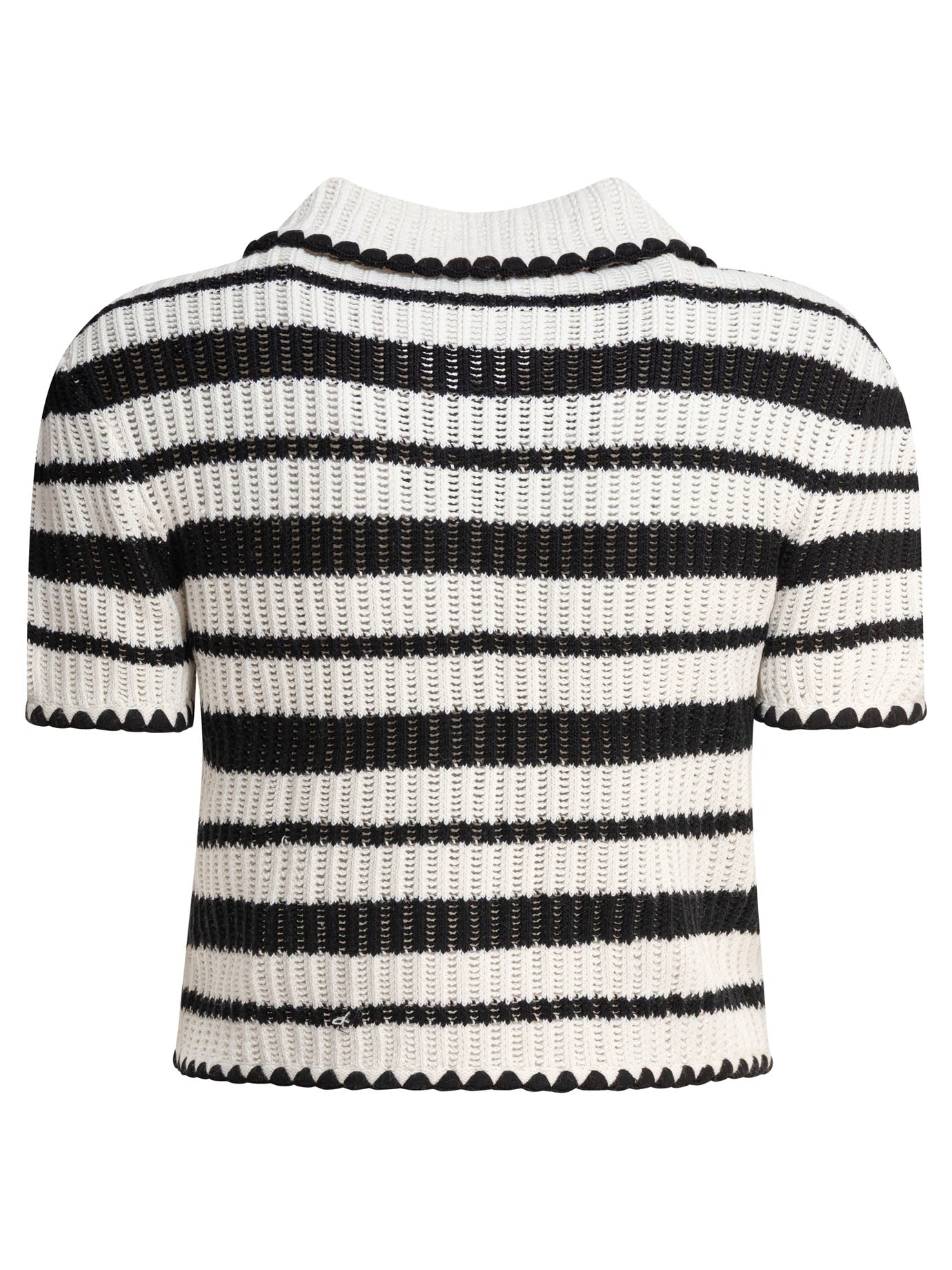 Self-portrait Crocheted Polo Sweater