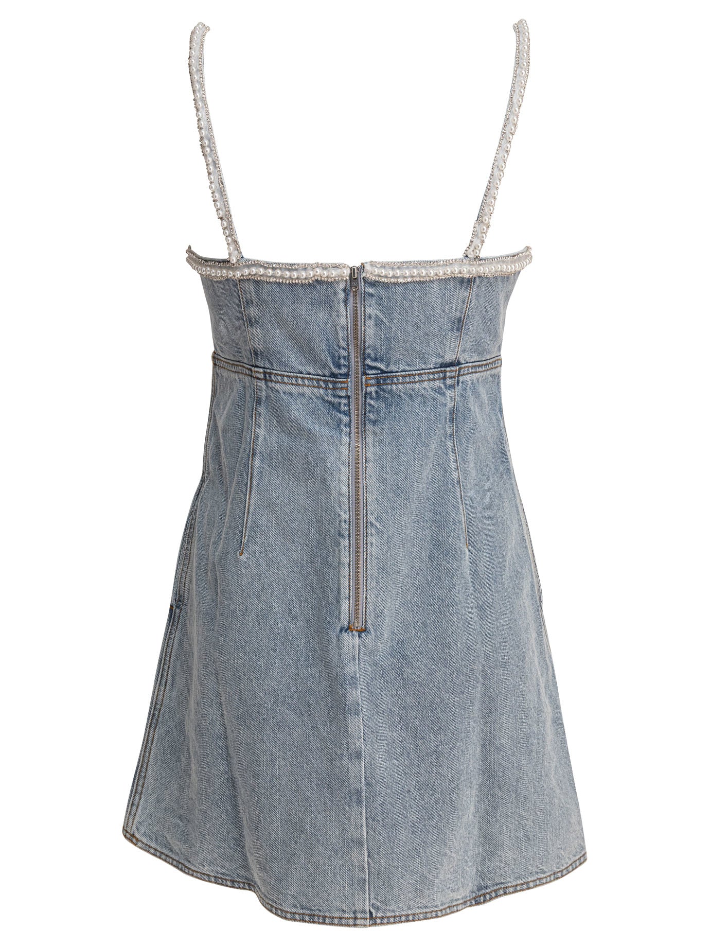 Self-portrait Beaded Denim Short Dress
