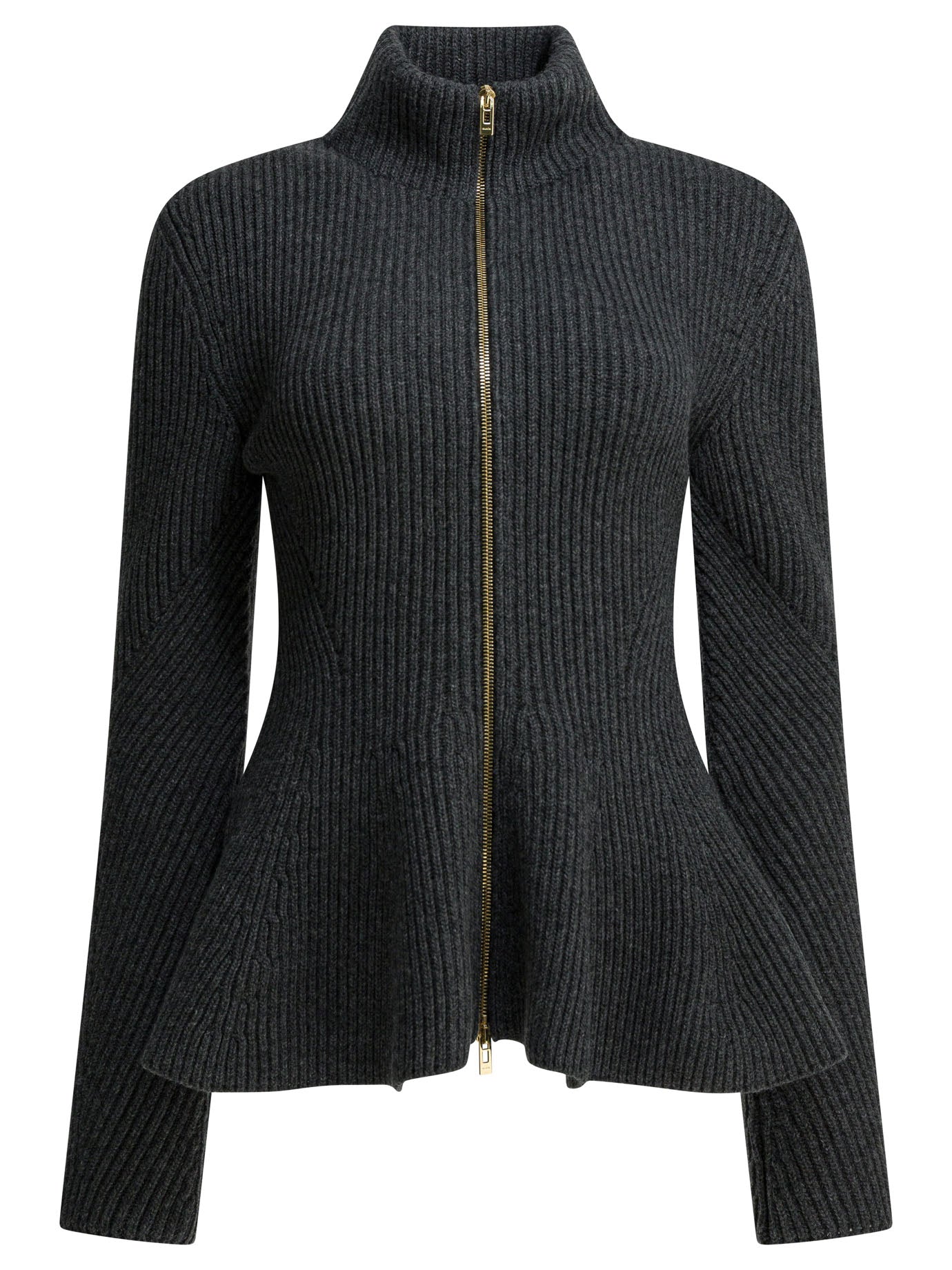 Alaïa Peplum Zipper Sweater