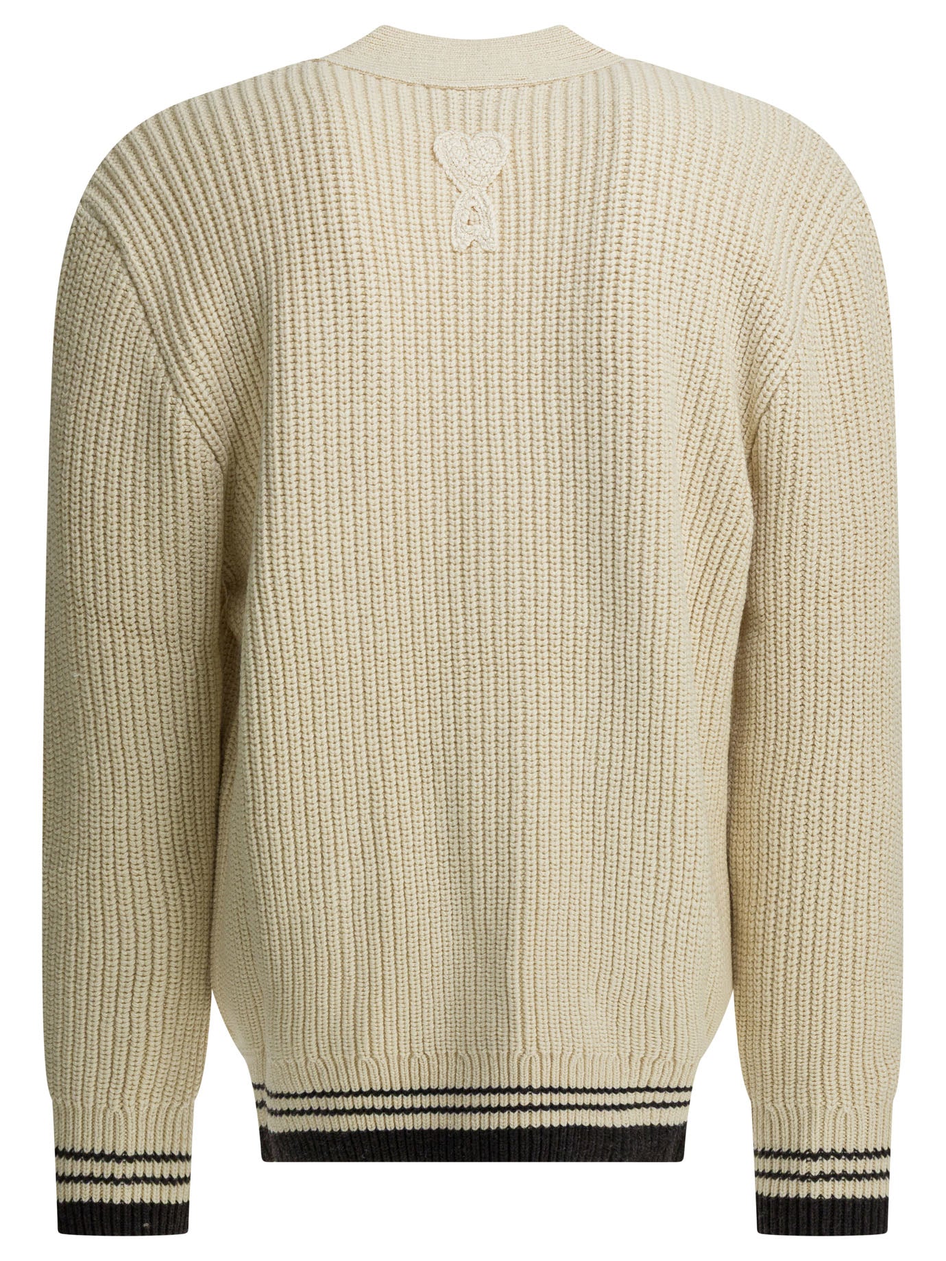 Ami Paris Wool Cardigan With Logo