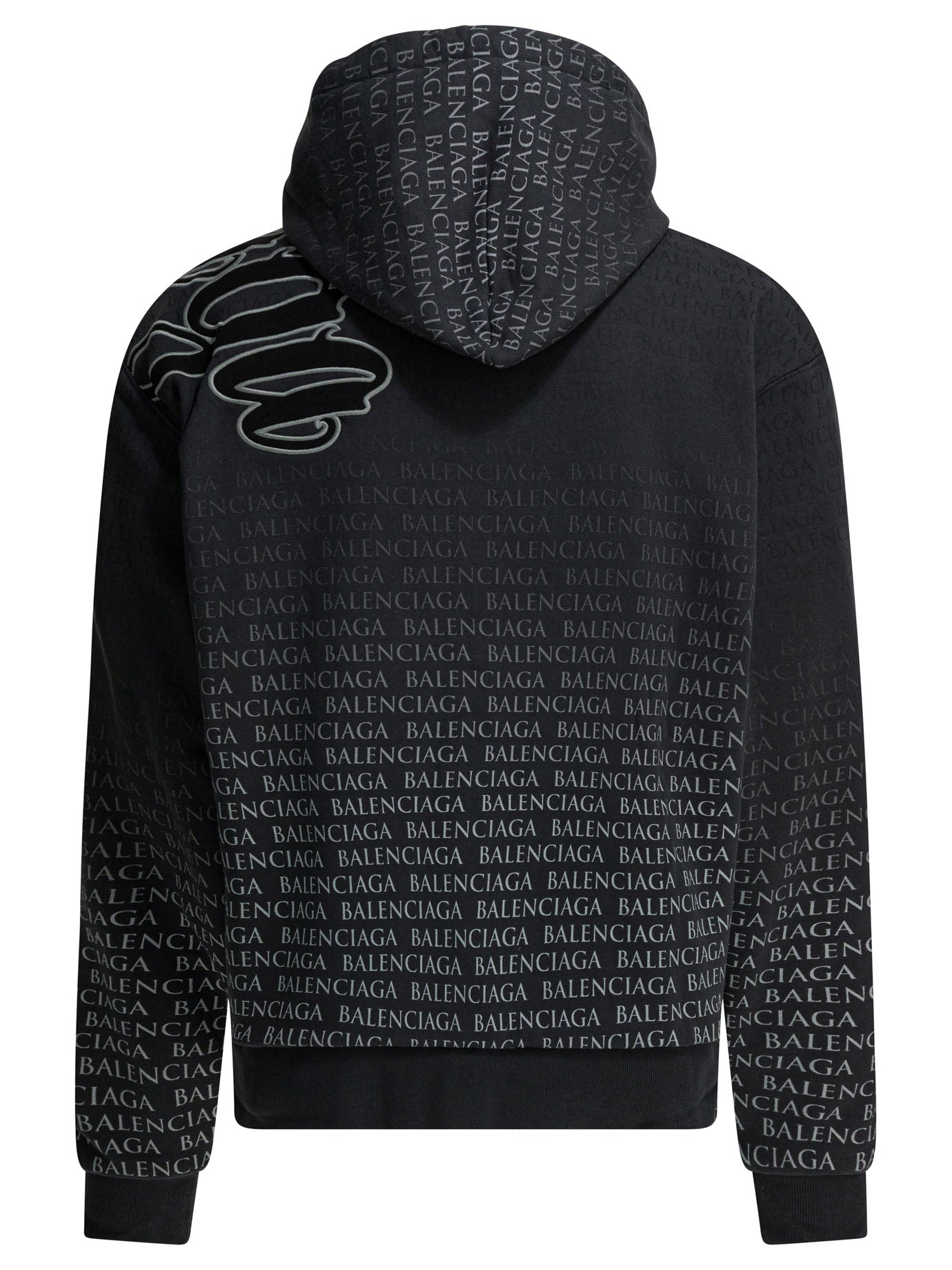 Balenciaga Big B Zippered Hooded Sweatshirt