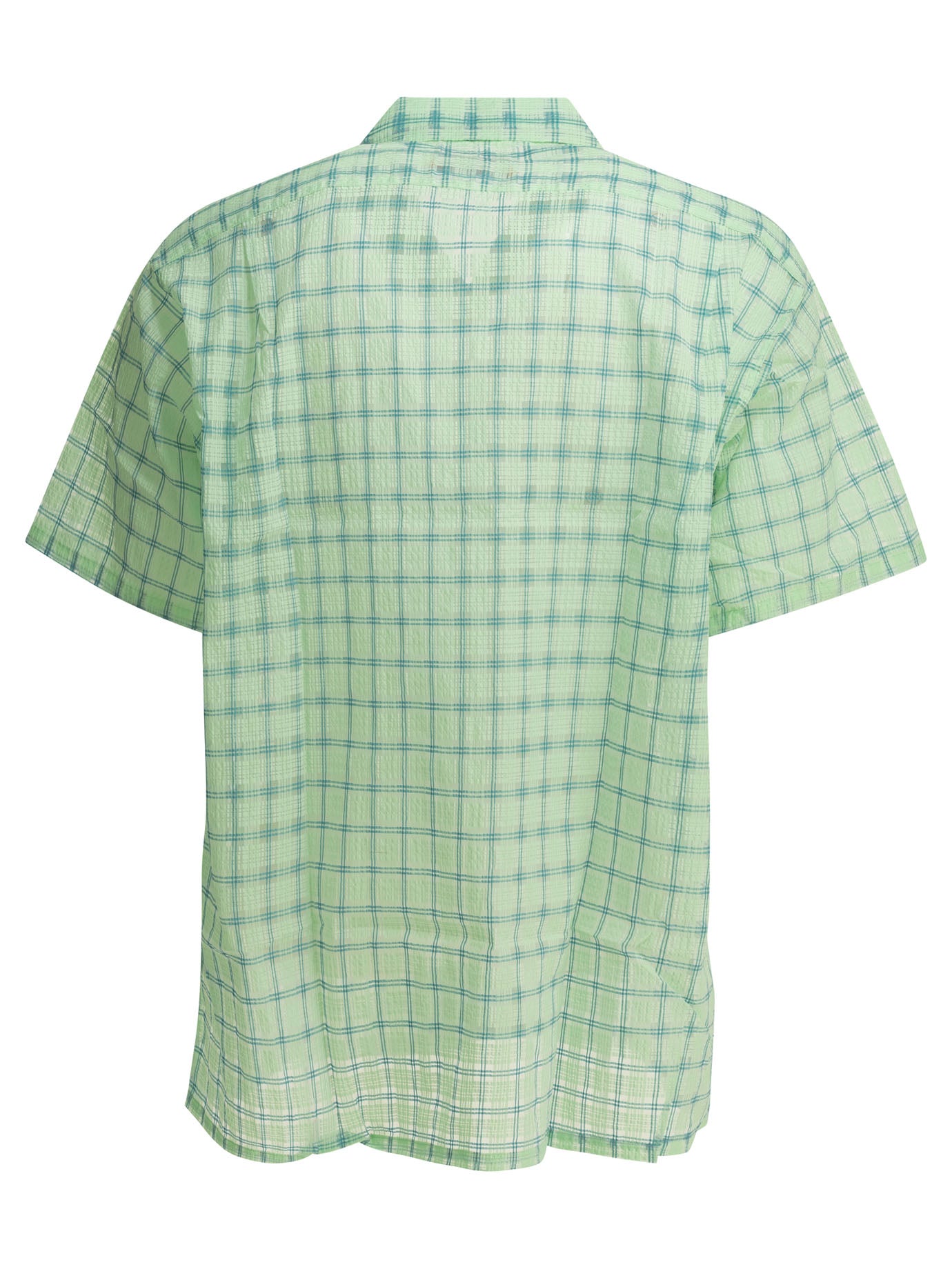 Beams Plus Open Collar Nylon Airy Plaid Casual Shirt