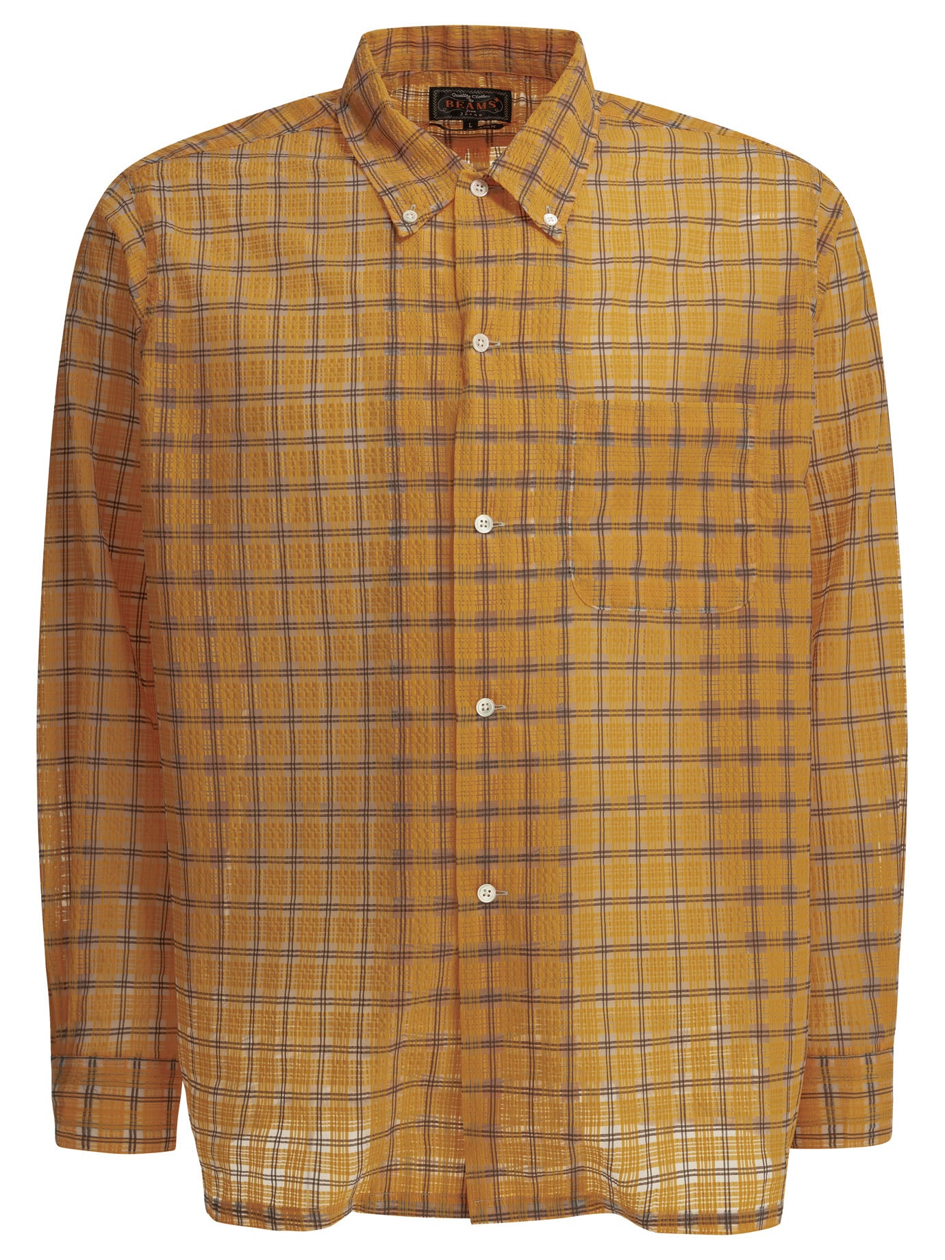 Beams Plus Open Db Nylon Airy Plaid Casual Shirt