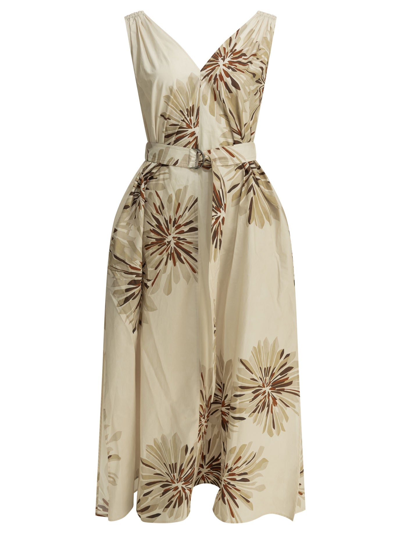 Brunello Cucinelli Bloom Print Midi Dress