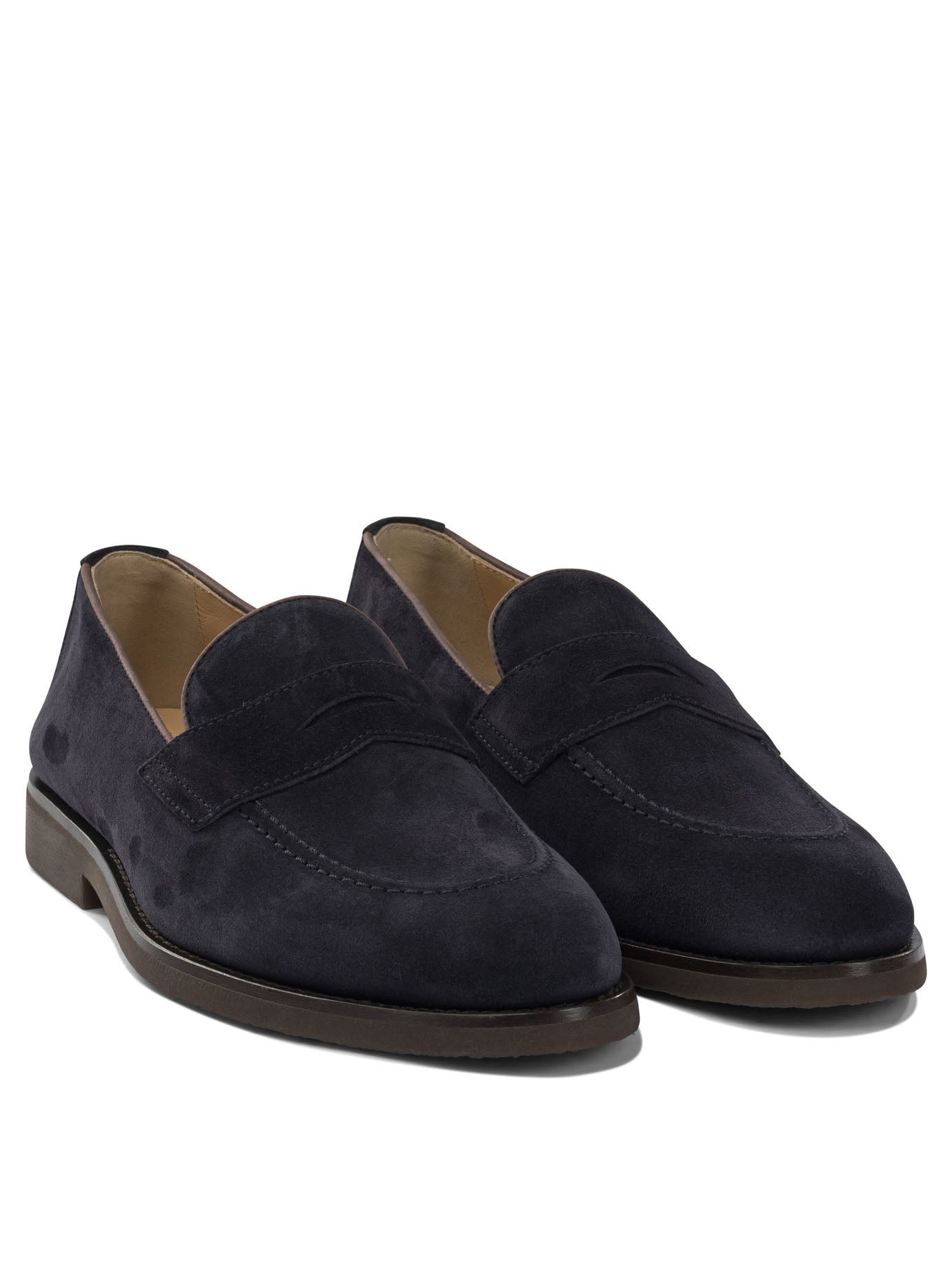 Brunello Cucinelli Suede Penny Loafers