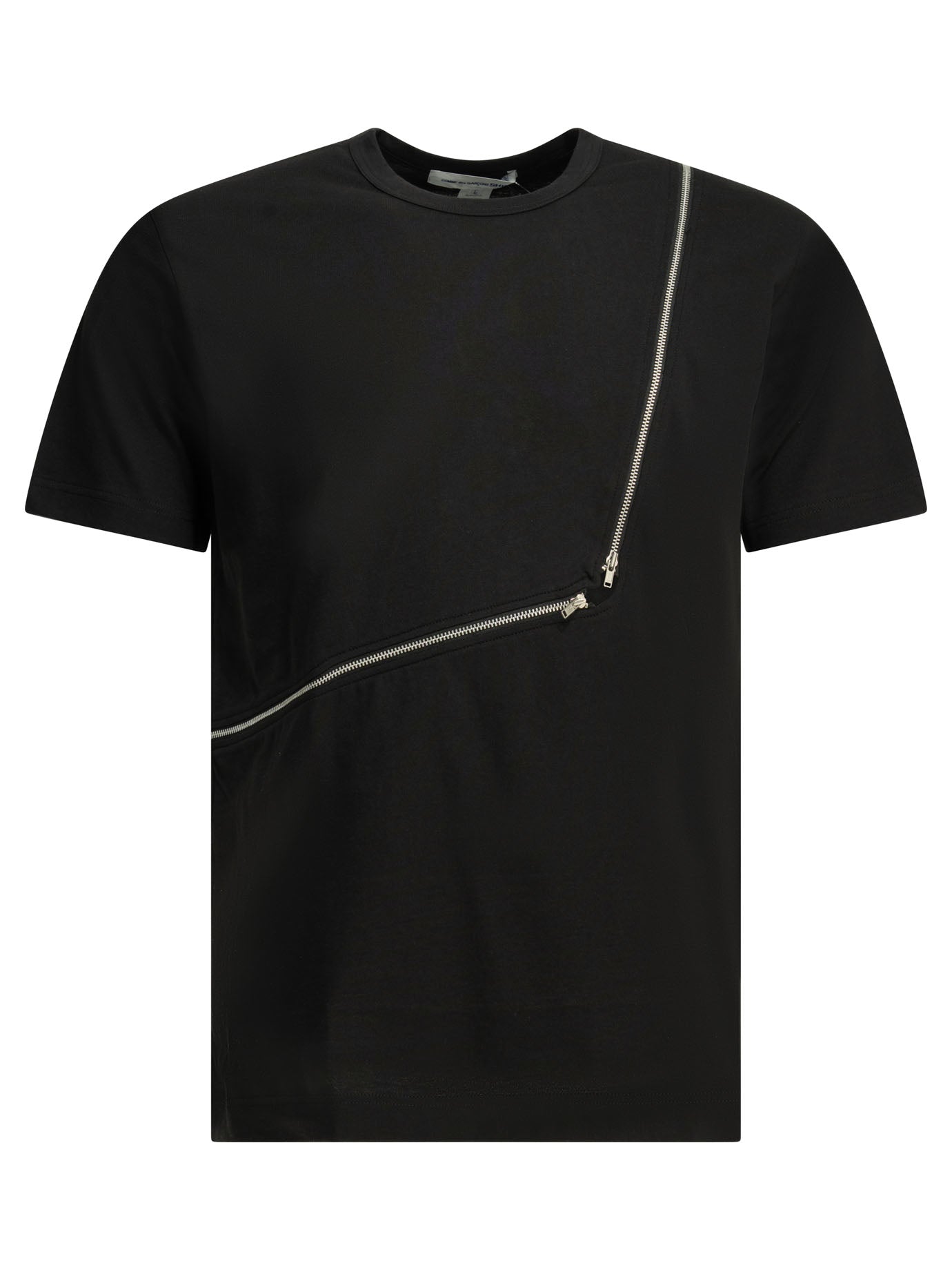 Comme Des Garçons Shirt Crew-Neck T-Shirt With Zipper Detail