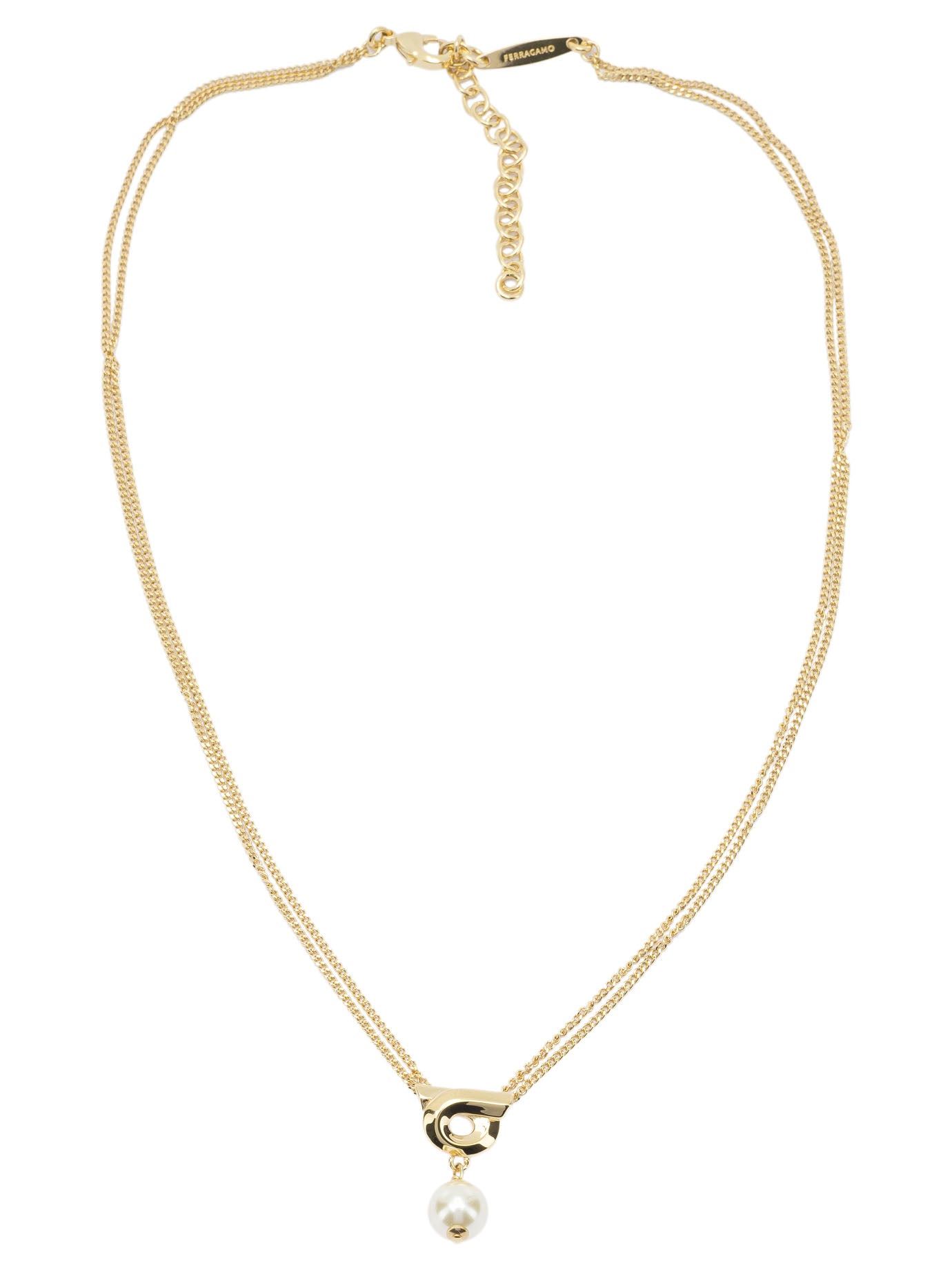 Ferragamo Gancini Necklace With Pearl