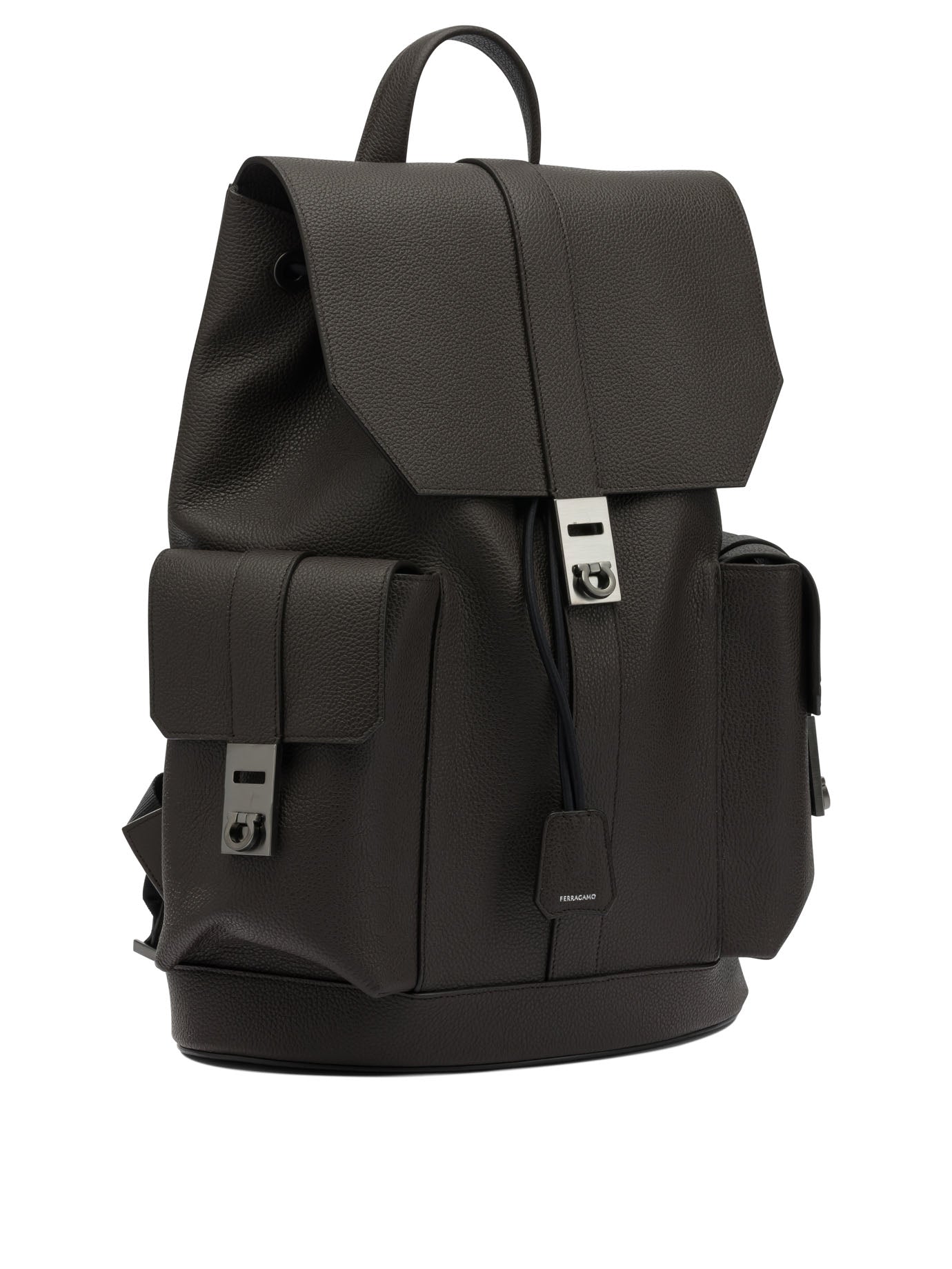 Ferragamo Double Pocket Leather Backpack