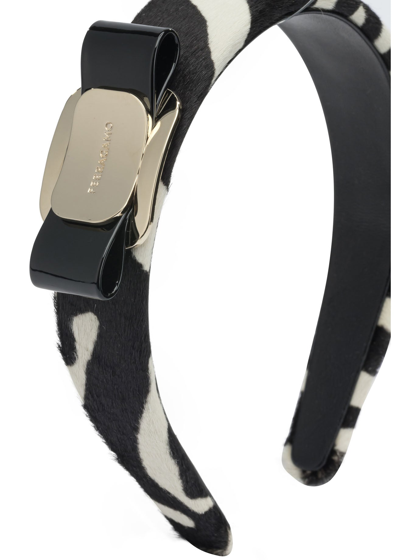 Ferragamo Vara Headband In Pony Skin