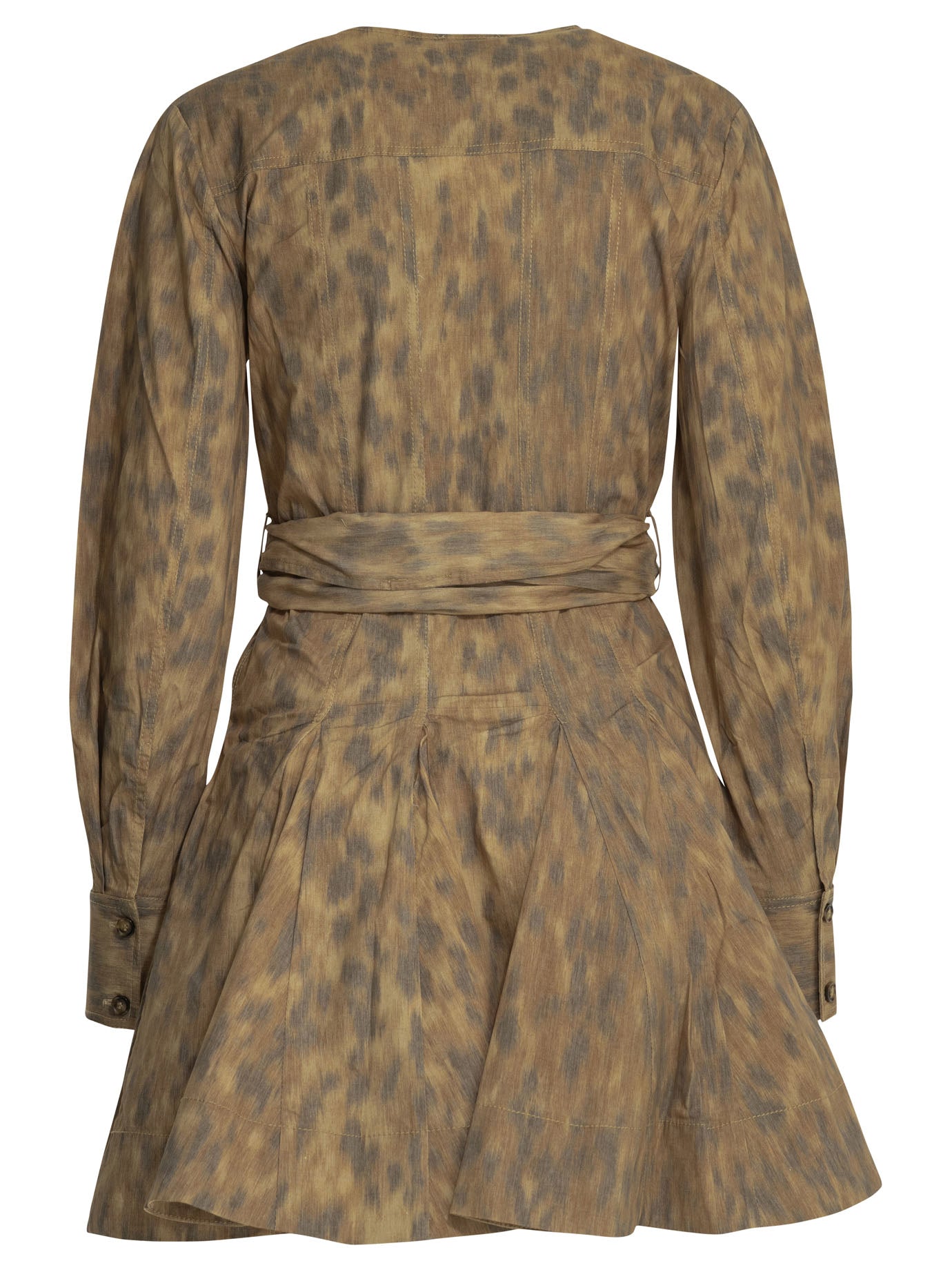 Ganni Animal Print Chemisier Dress